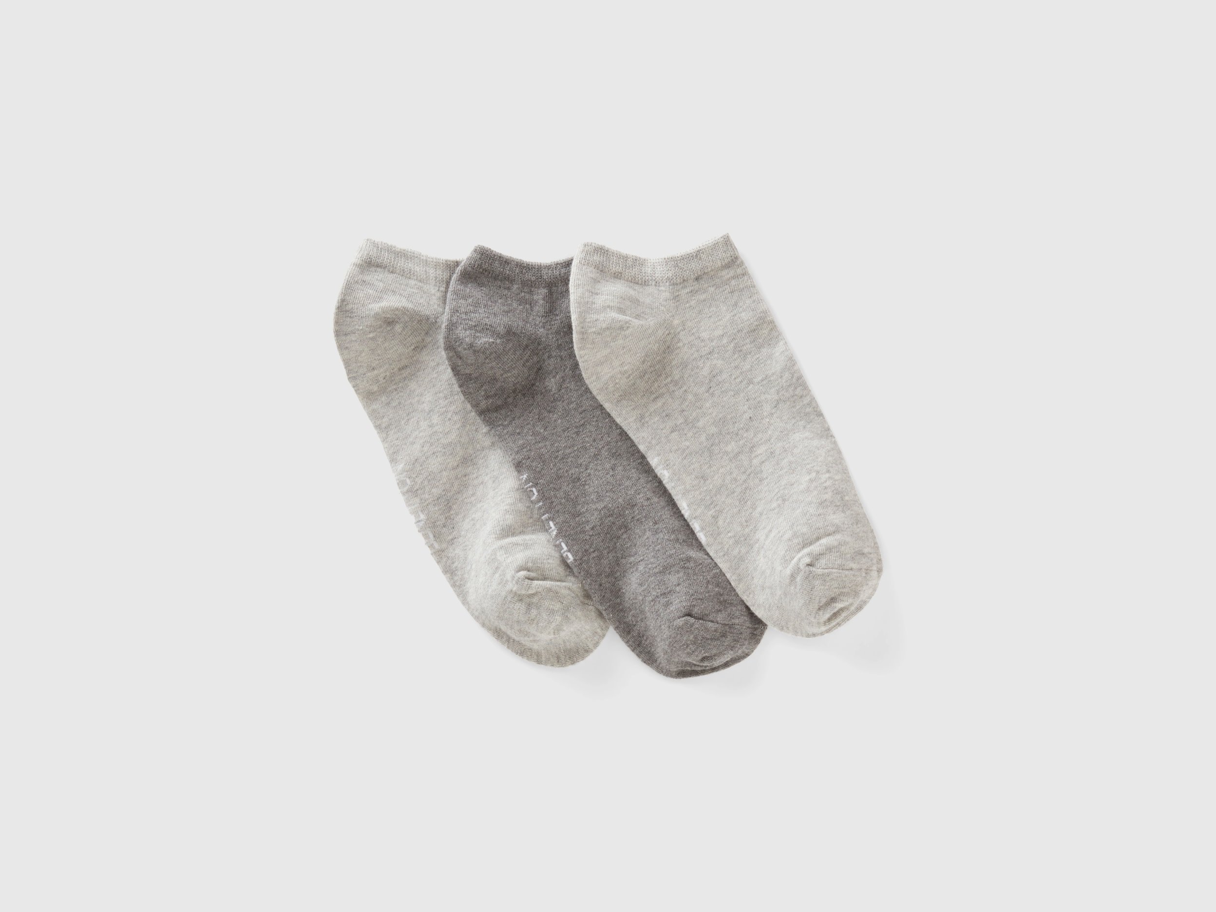 Image of Benetton, Set Of Very Short Socks, size 39-42, Gray, Men