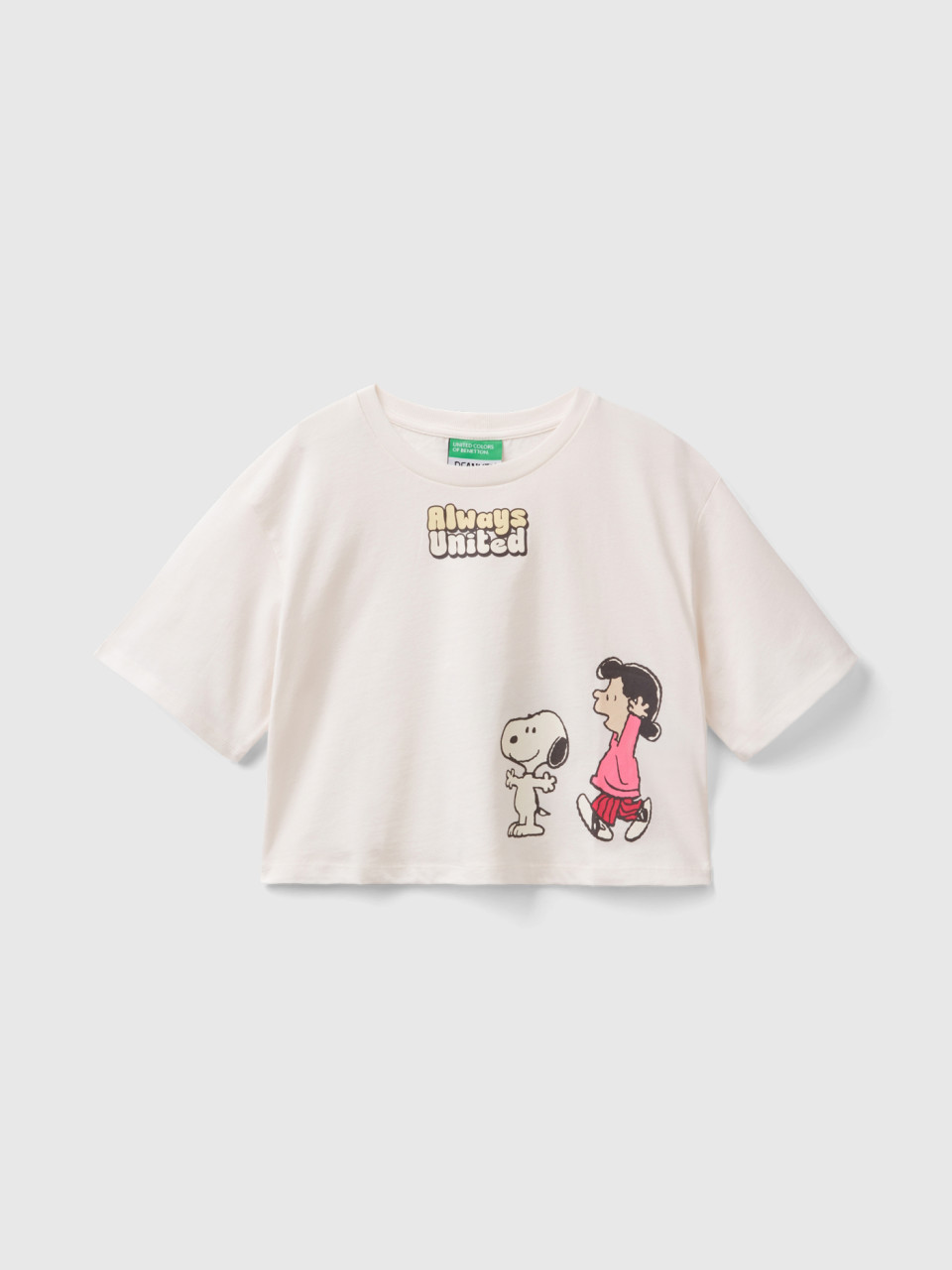 Benetton, Camiseta Corta ©peanuts, Blanco Crema, Niños