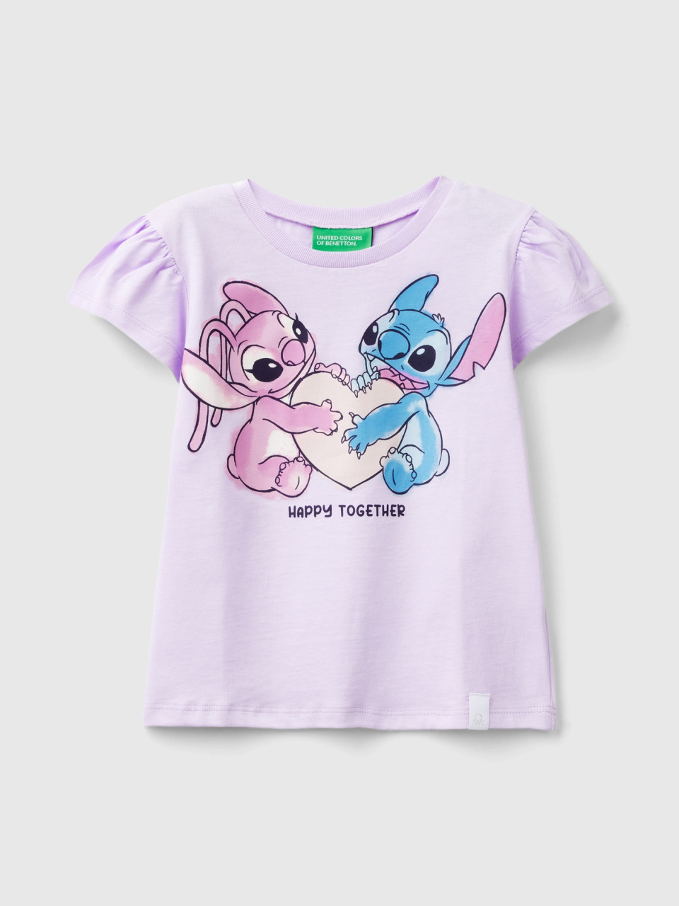 Benetton, Camiseta ©disney Lilo & Stitch Regular Fit, Lila, Niños