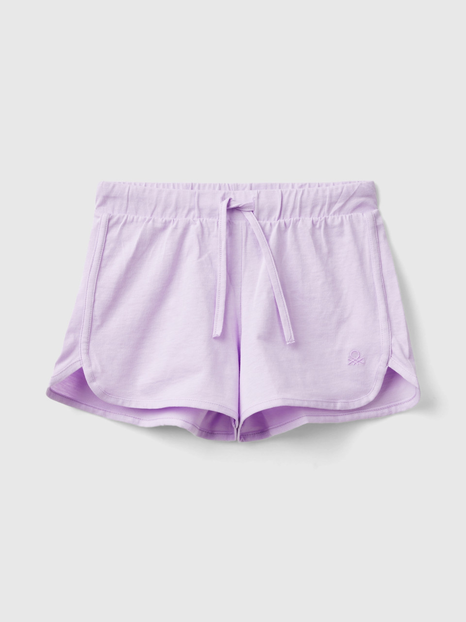 Benetton, Runner Style Shorts In Organic Cotton, Lilac, Kids