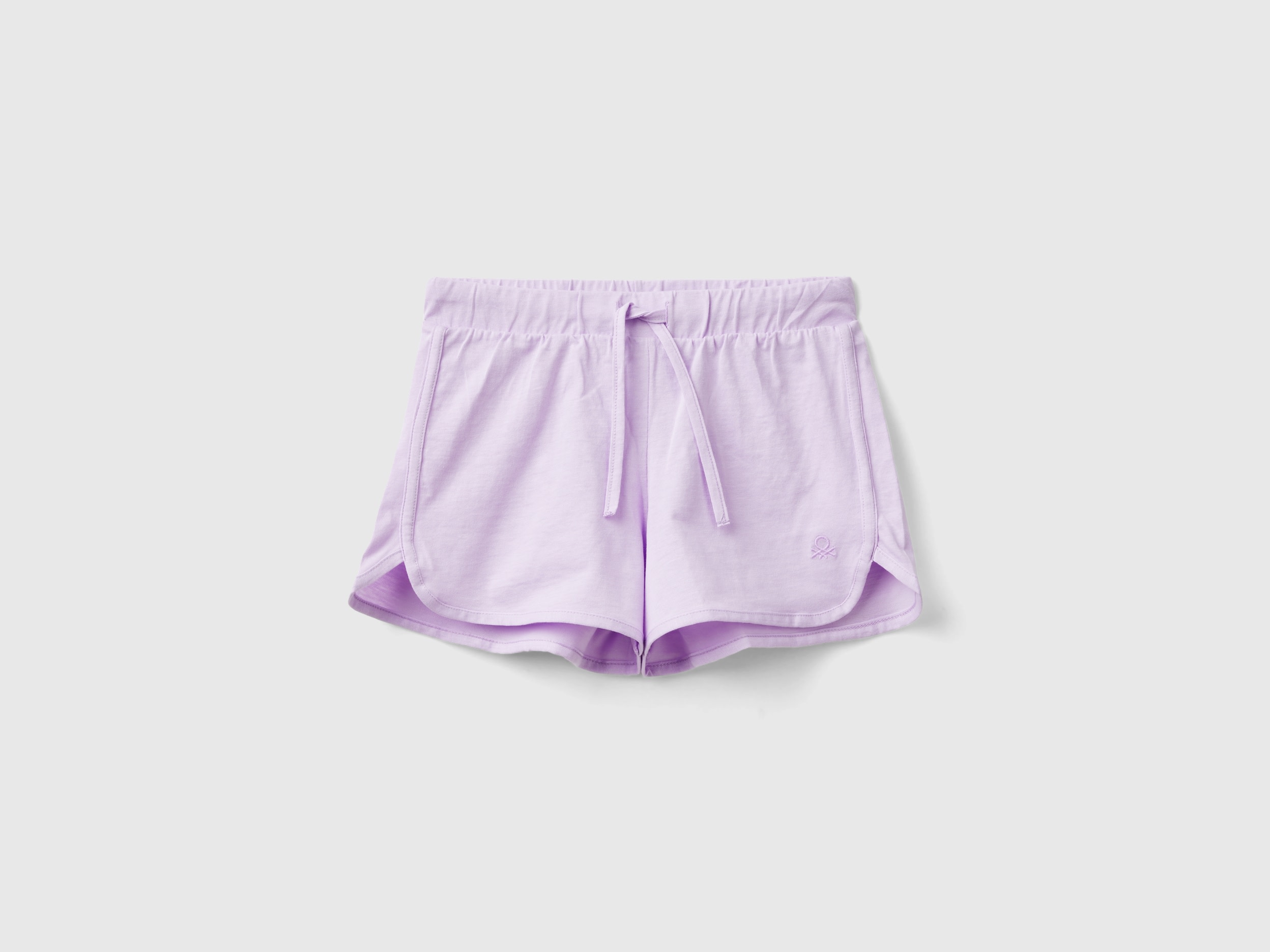 Image of Benetton, Runner Style Shorts In Organic Cotton, size M, Lilac, Kids