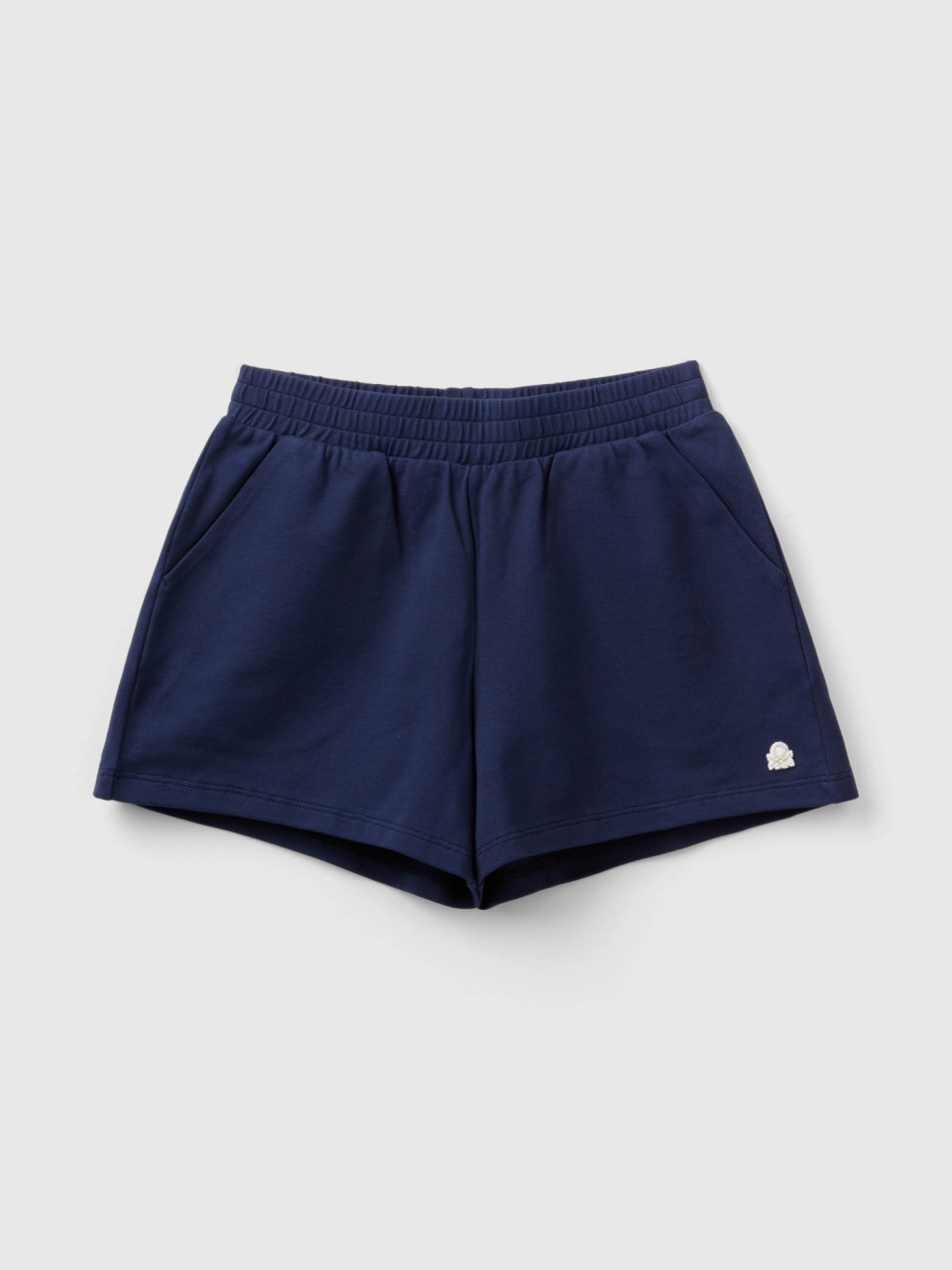 Benetton, Stretch Organic Cotton Shorts, Dark Blue, Kids