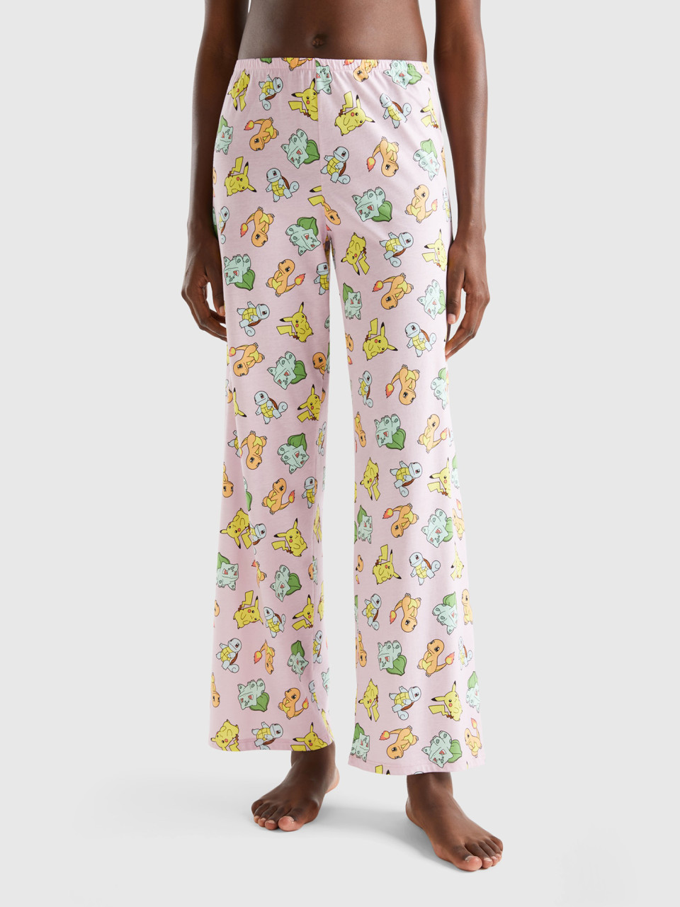Benetton, 100% Cotton Pokémon Trousers, Multi-color, Women