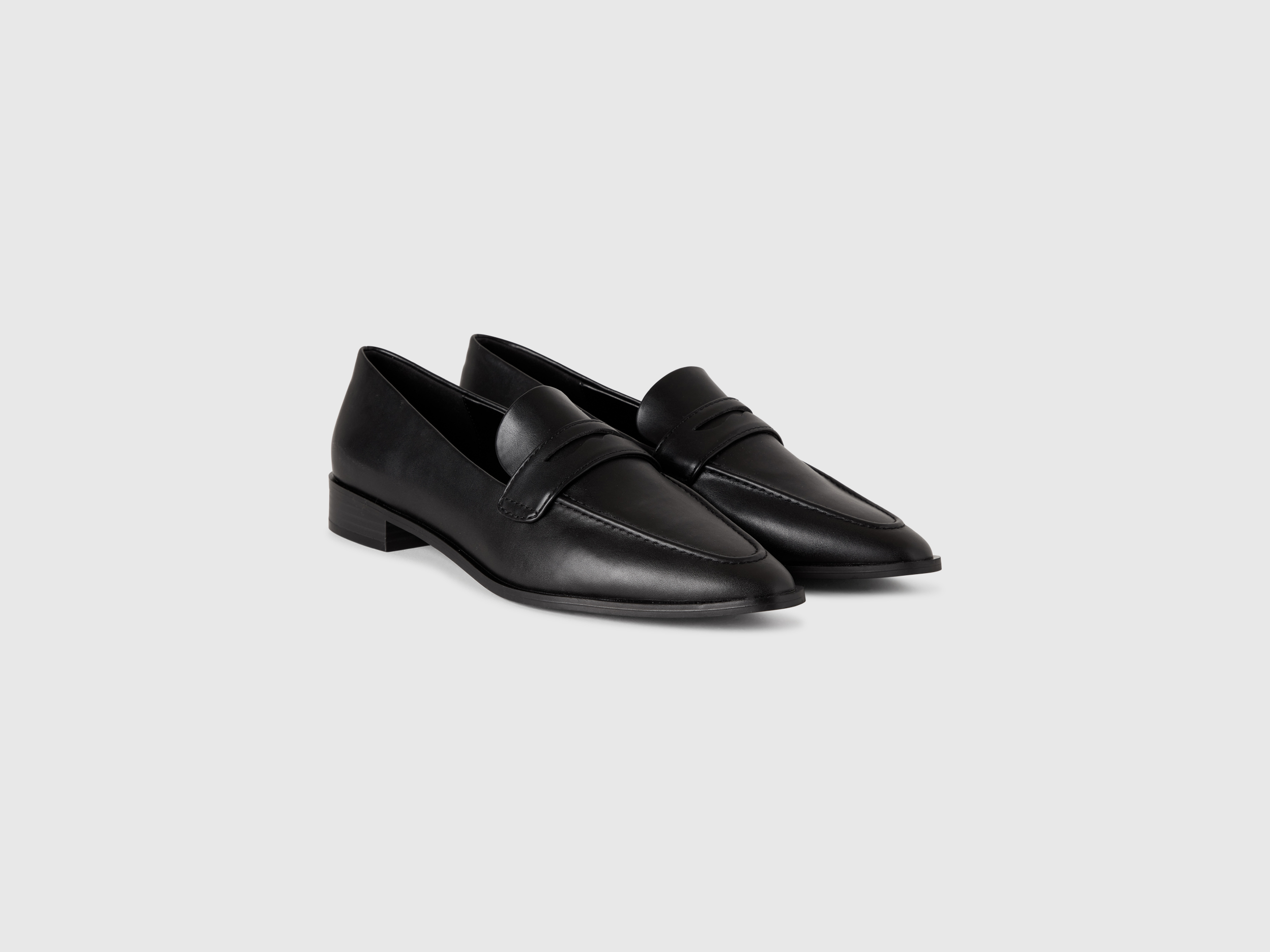 Benetton, Μοκασίνια Από Ύφασμα Εφέ Δέρματος, size 37, Μαυρο, Γυναικεία φωτογραφία