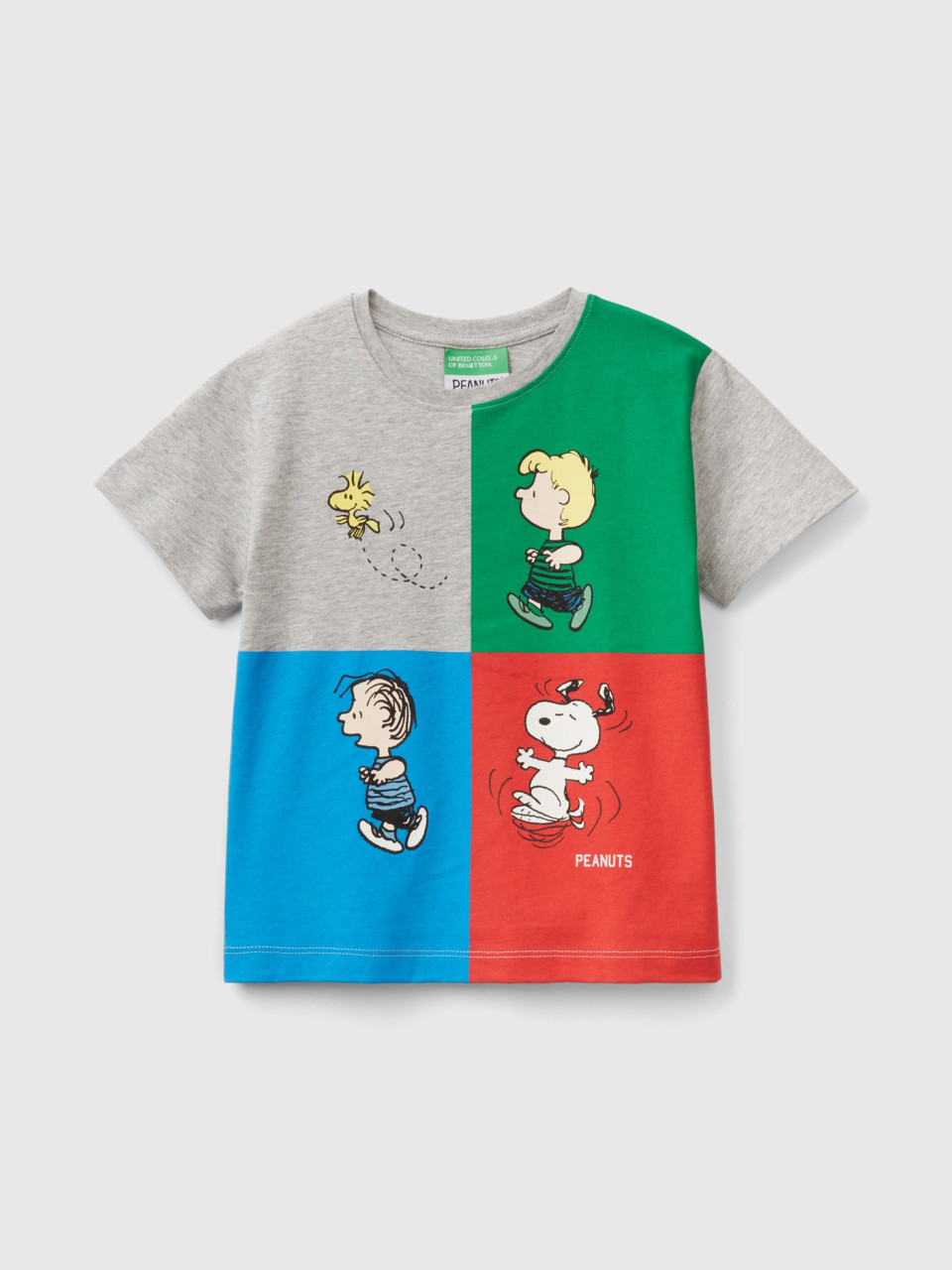 Benetton, ©peanuts T-shirt In Pure Cotton, Gray, Kids