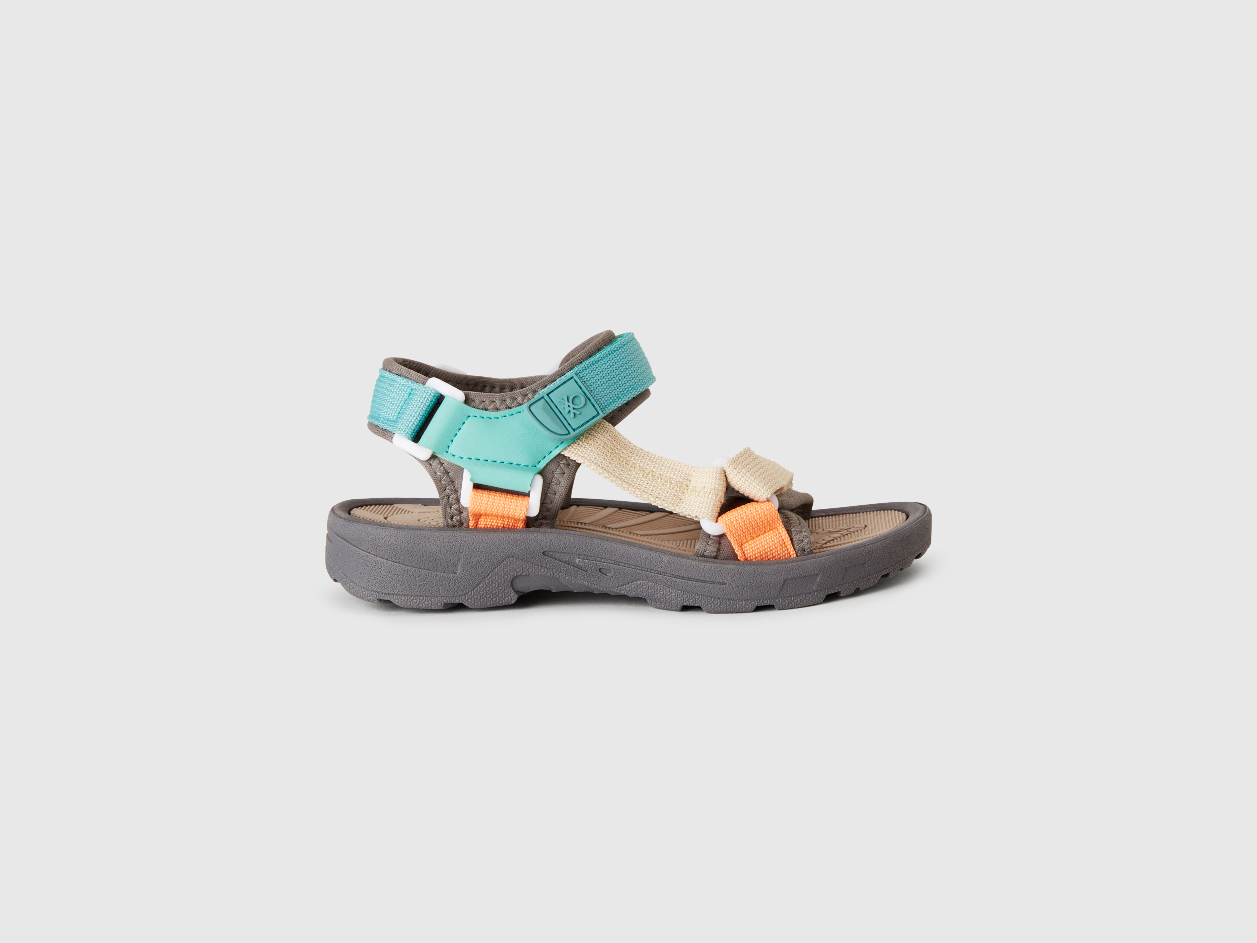 Benetton, Open-toe Sandals, size 4Y, Gray, Kids