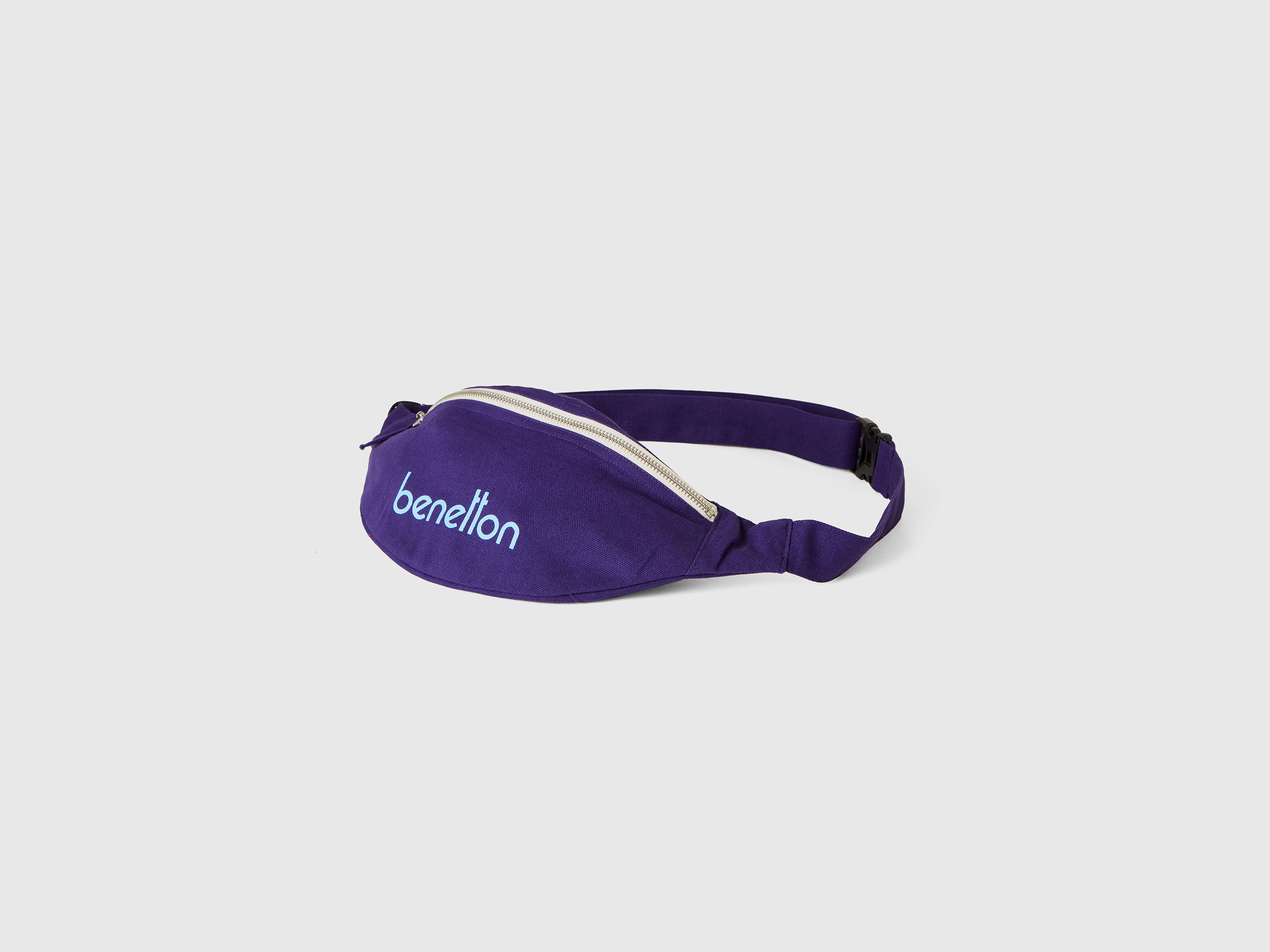 Benetton, Blue Pouch In Pure Cotton, Blu, Donna