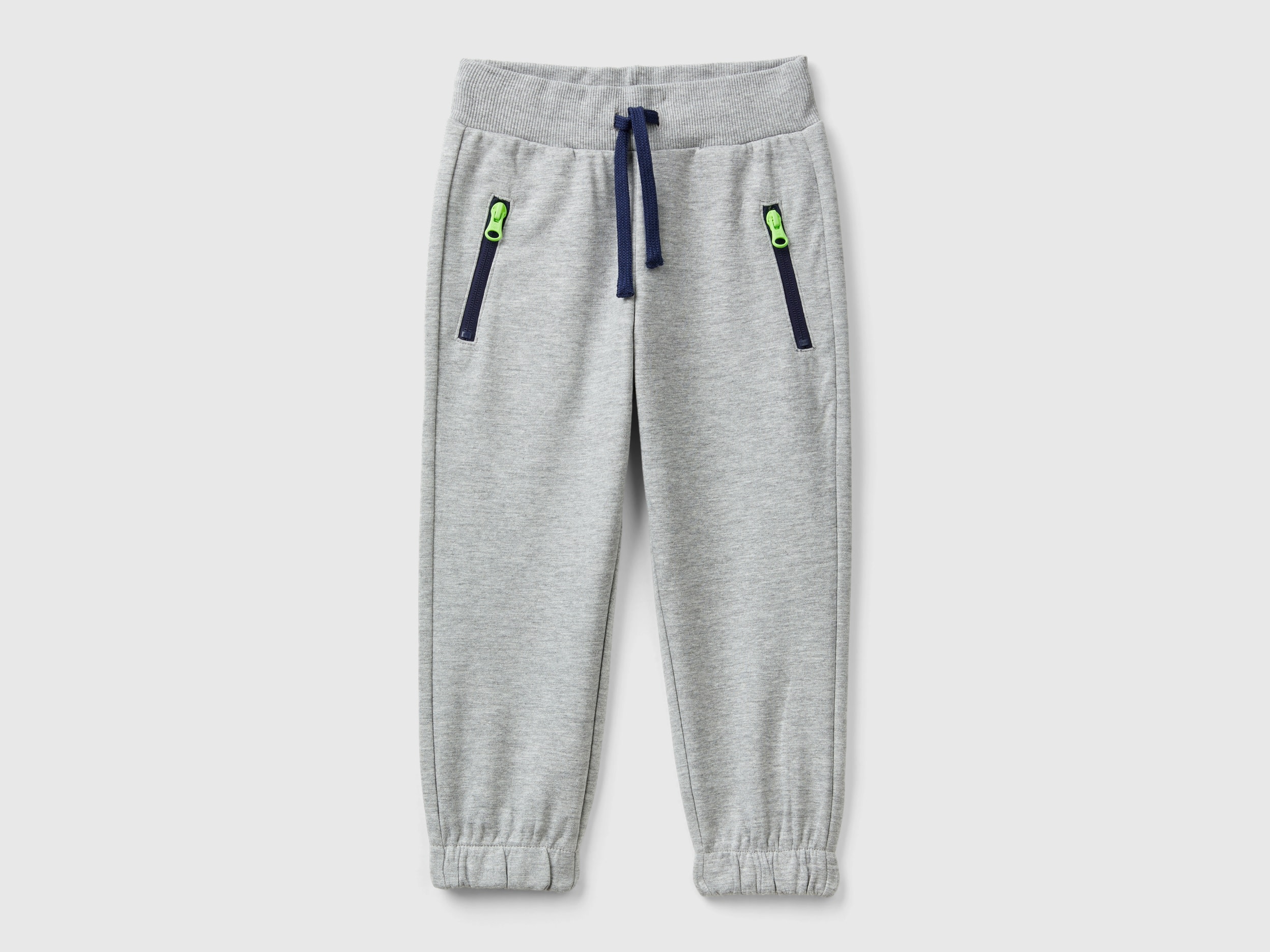 Benetton, Pantaloni Con Stampa E Coulisse, Grigio, Bambini