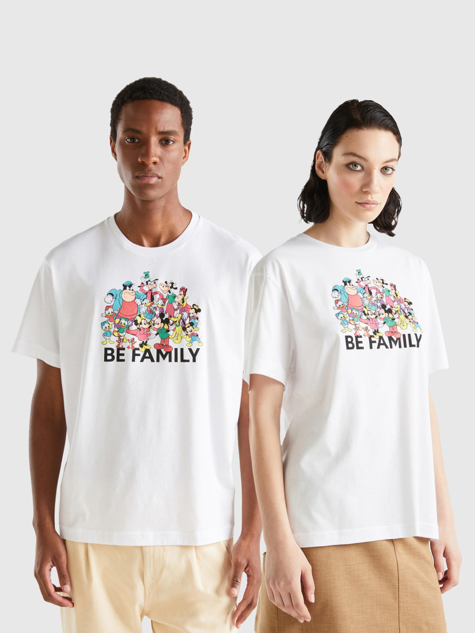 Benetton, White Mickey & Friends T-shirt, White, Women