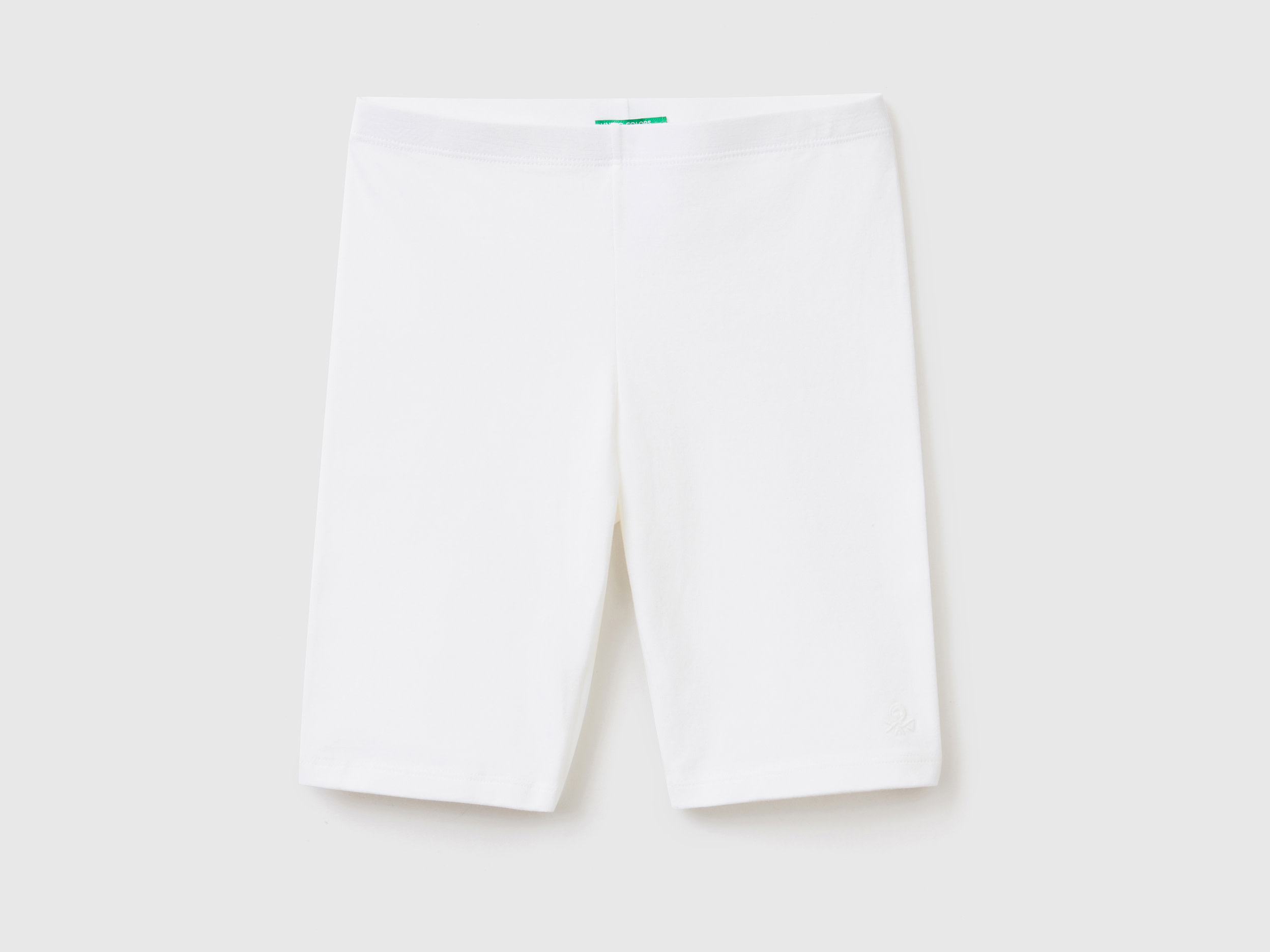 Benetton, Short Leggings In Stretch Cotton, size M, White, Kids