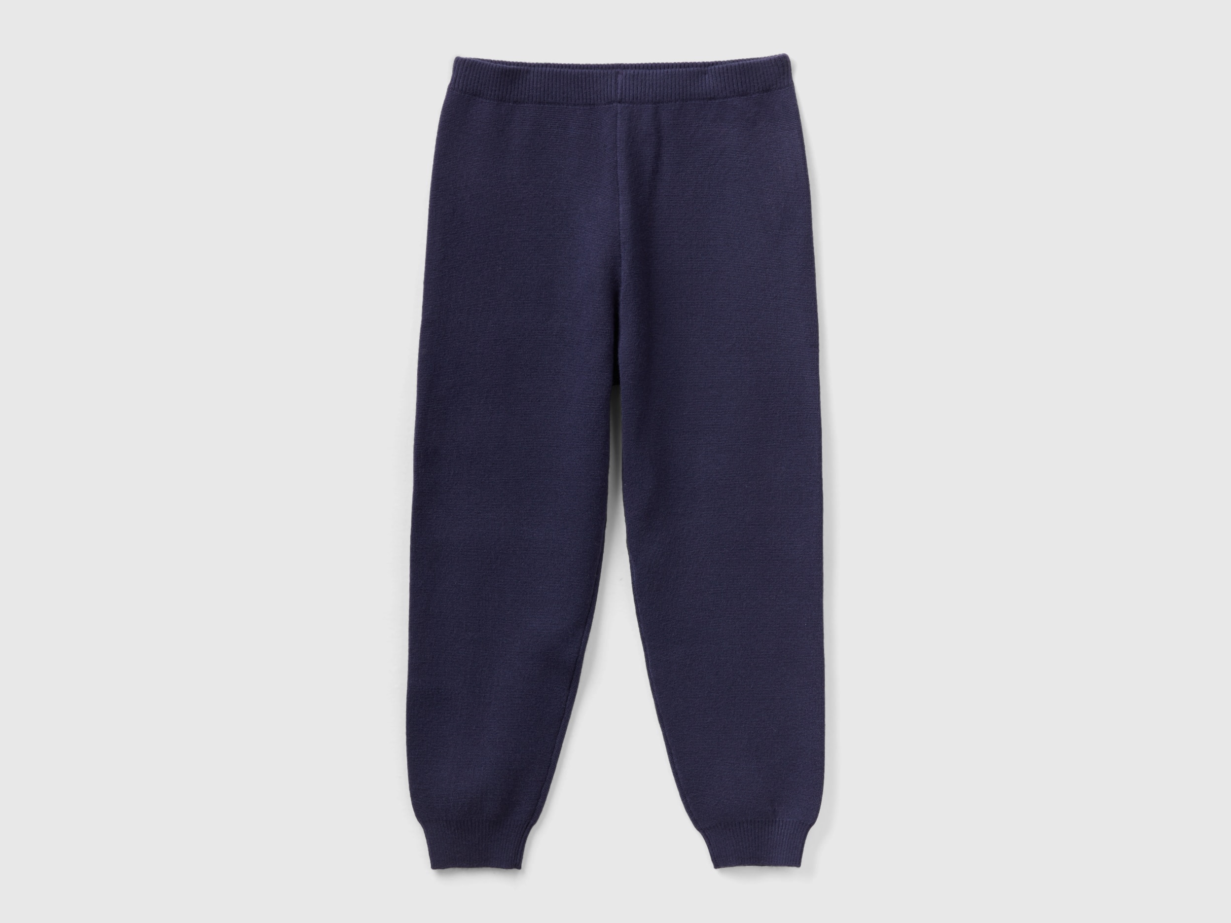 Benetton, Knit Trousers With Drawstring, size L, Dark Blue, Kids