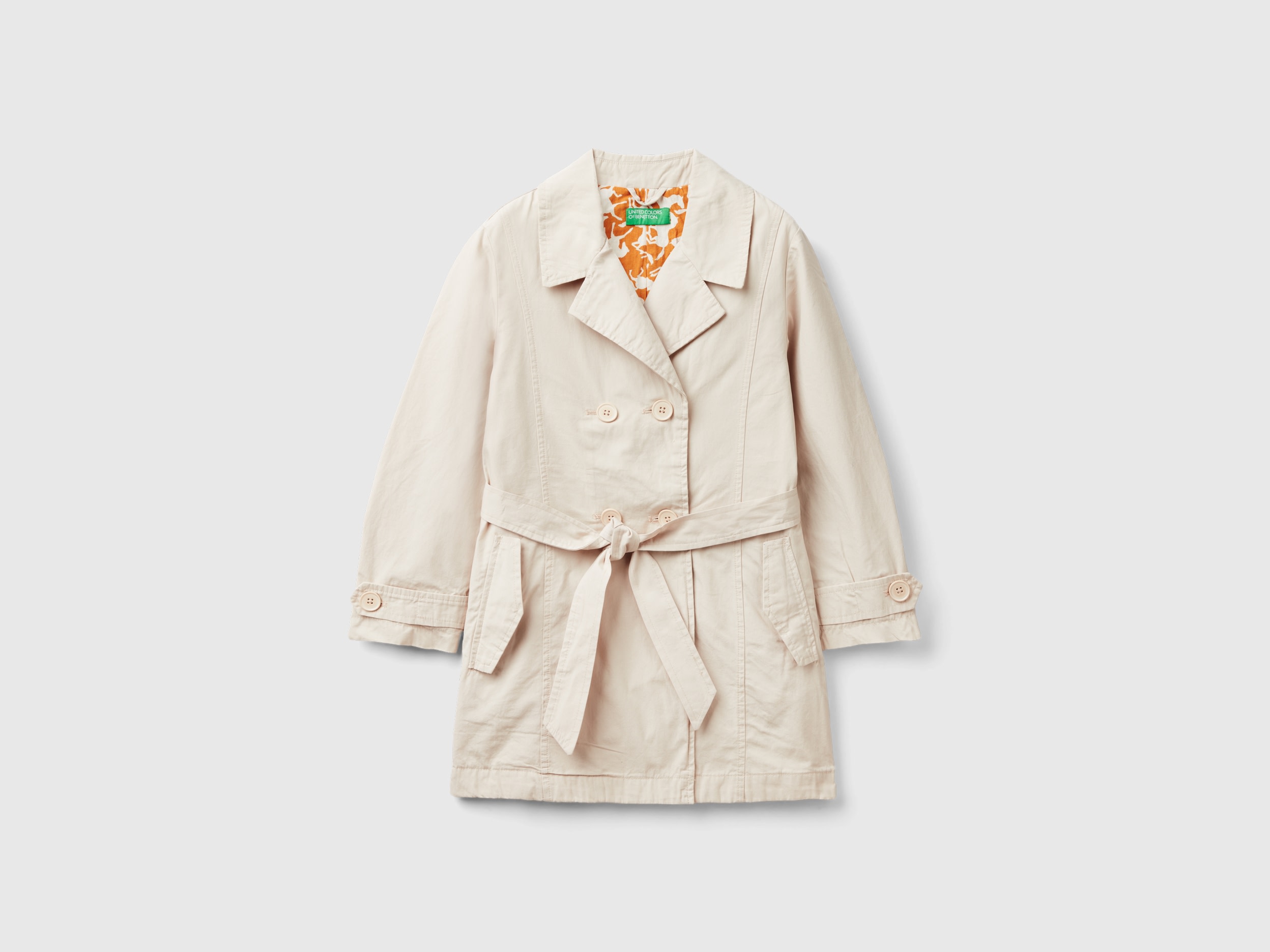 Benetton, Trench Doppiopetto, Beige, Bambini
