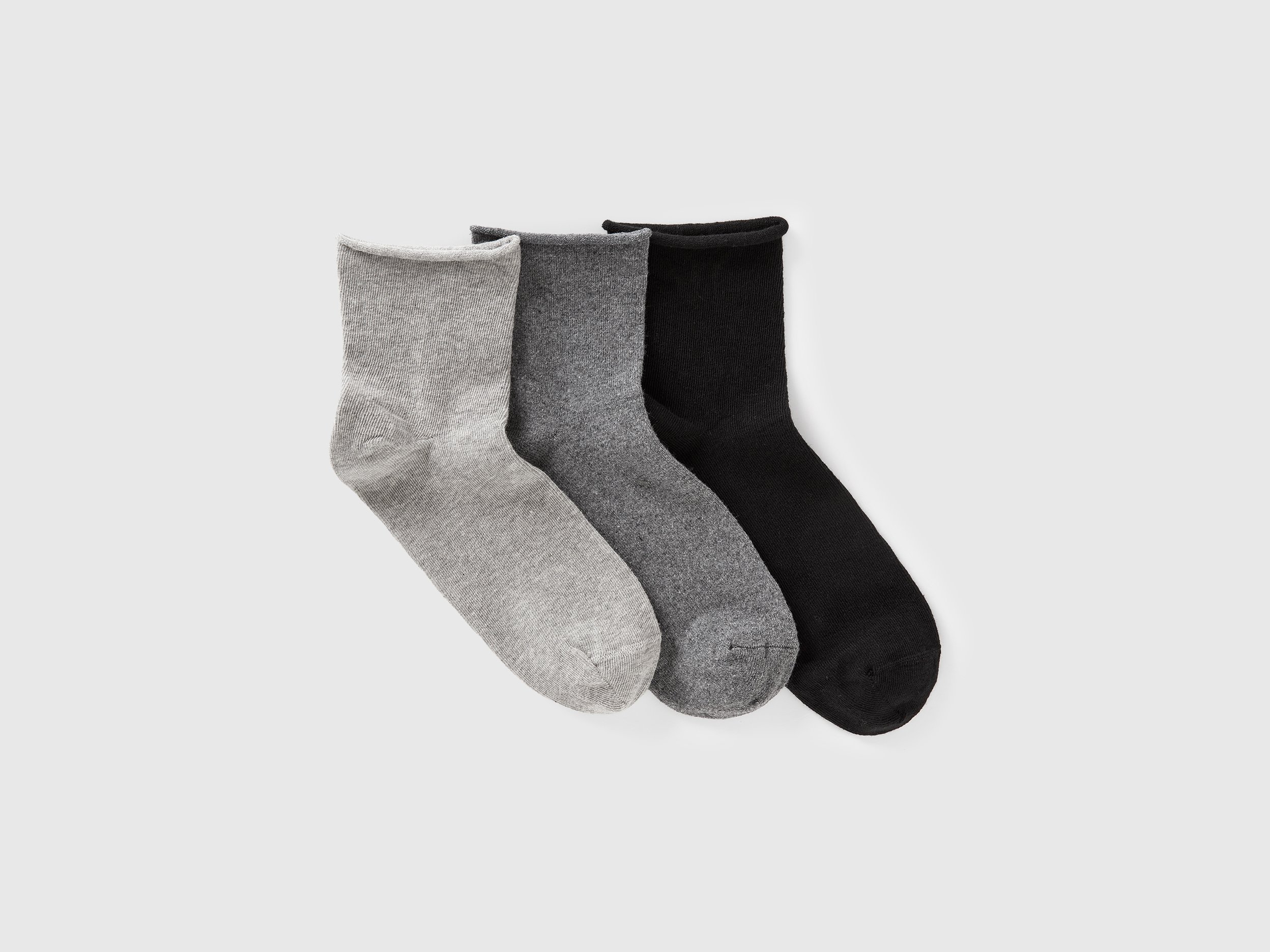 Benetton, Three Pairs Of Long Socks, size OS, Multi-color, Women