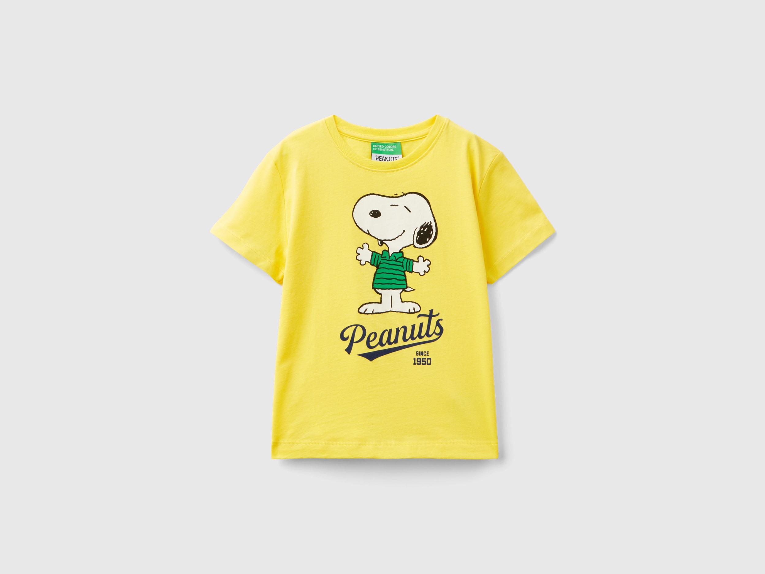 Benetton, T-shirt ©peanuts In Puro Cotone, Giallo, Bambini