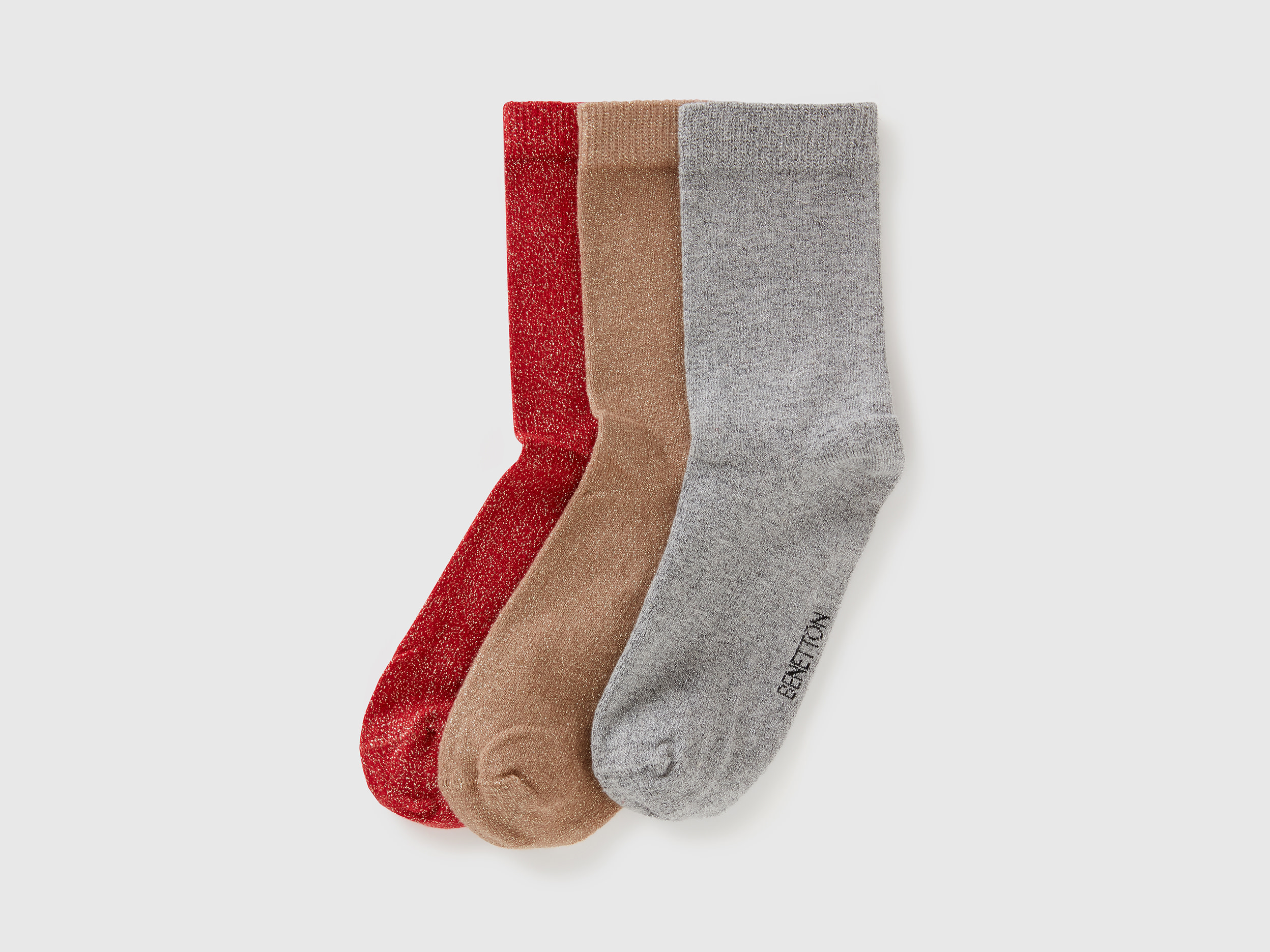 Benetton, Long Socks With Lurex, size 8-9, Multi-color, Kids