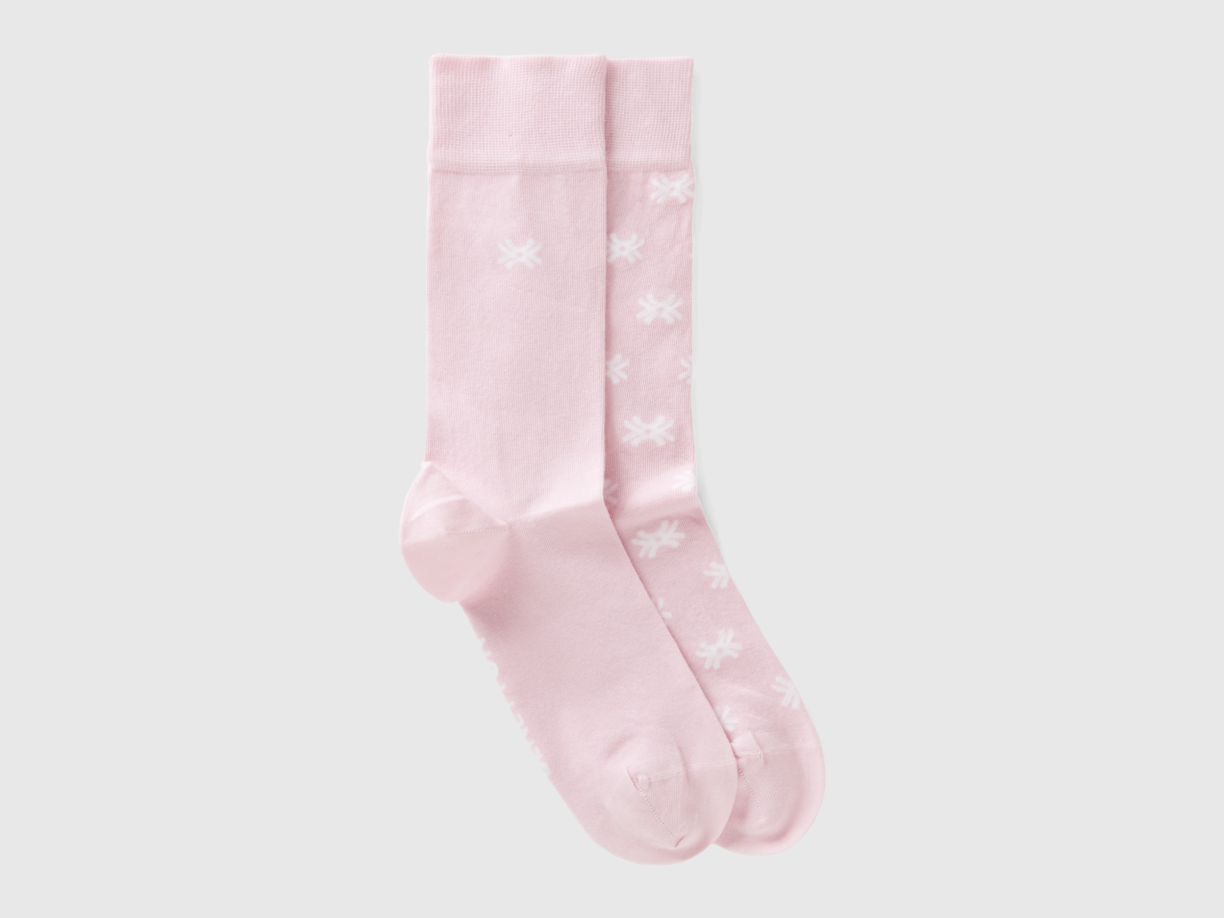 Benetton, Two Pairs Of Light Pink Socks, size 8-11, Soft Pink, Women
