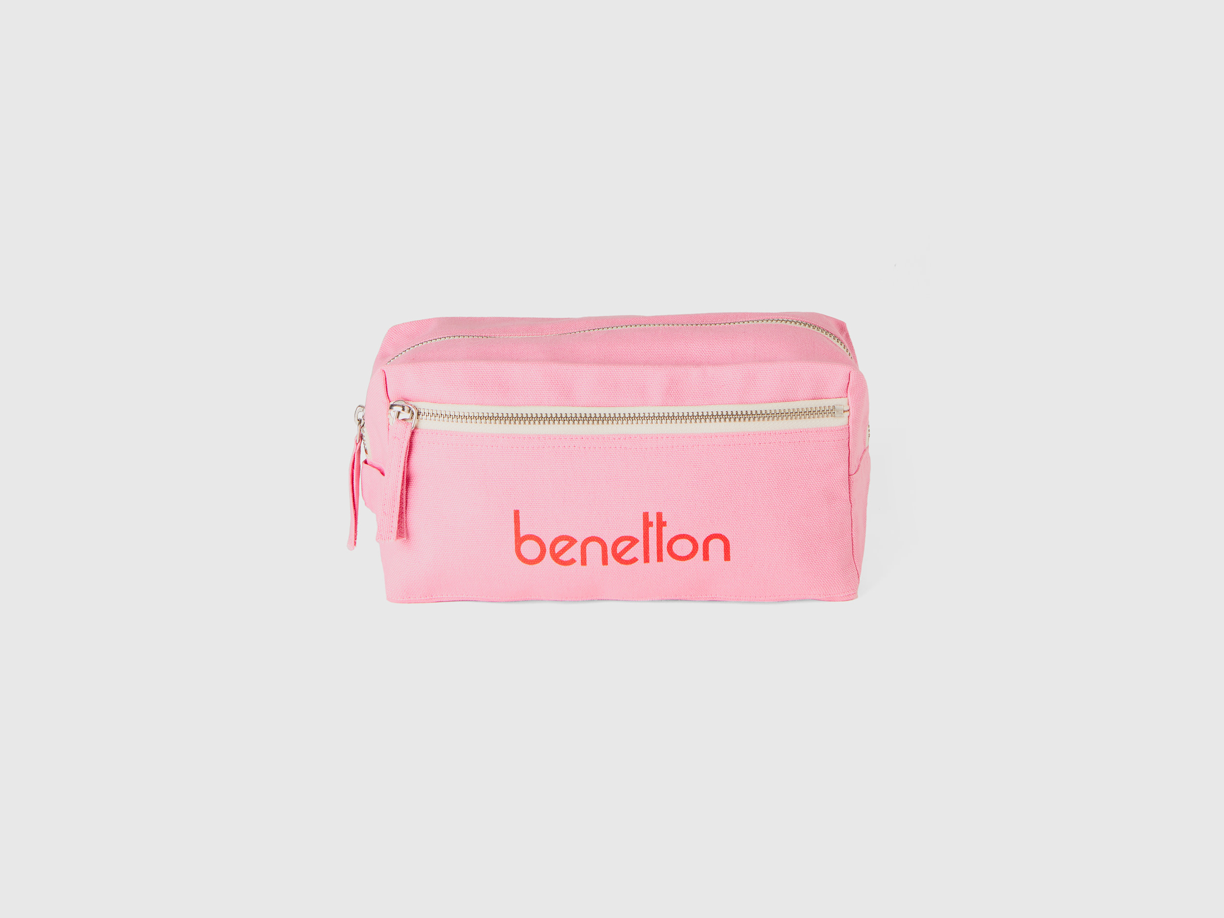 Benetton, Pink Beauty Case In Pure Cotton, Rosa, Donna