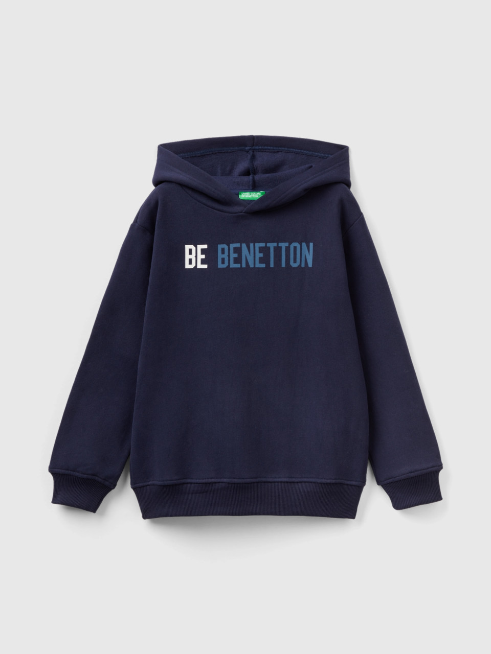 Benetton, Warmer Kapuzensweater, Dunkelblau, male