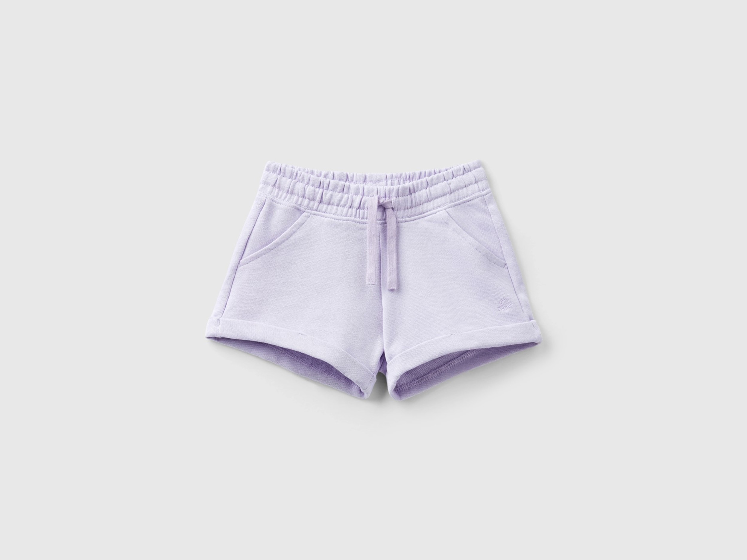 Benetton, Shorts In Felpa 100% Cotone, Lilla, Bambini