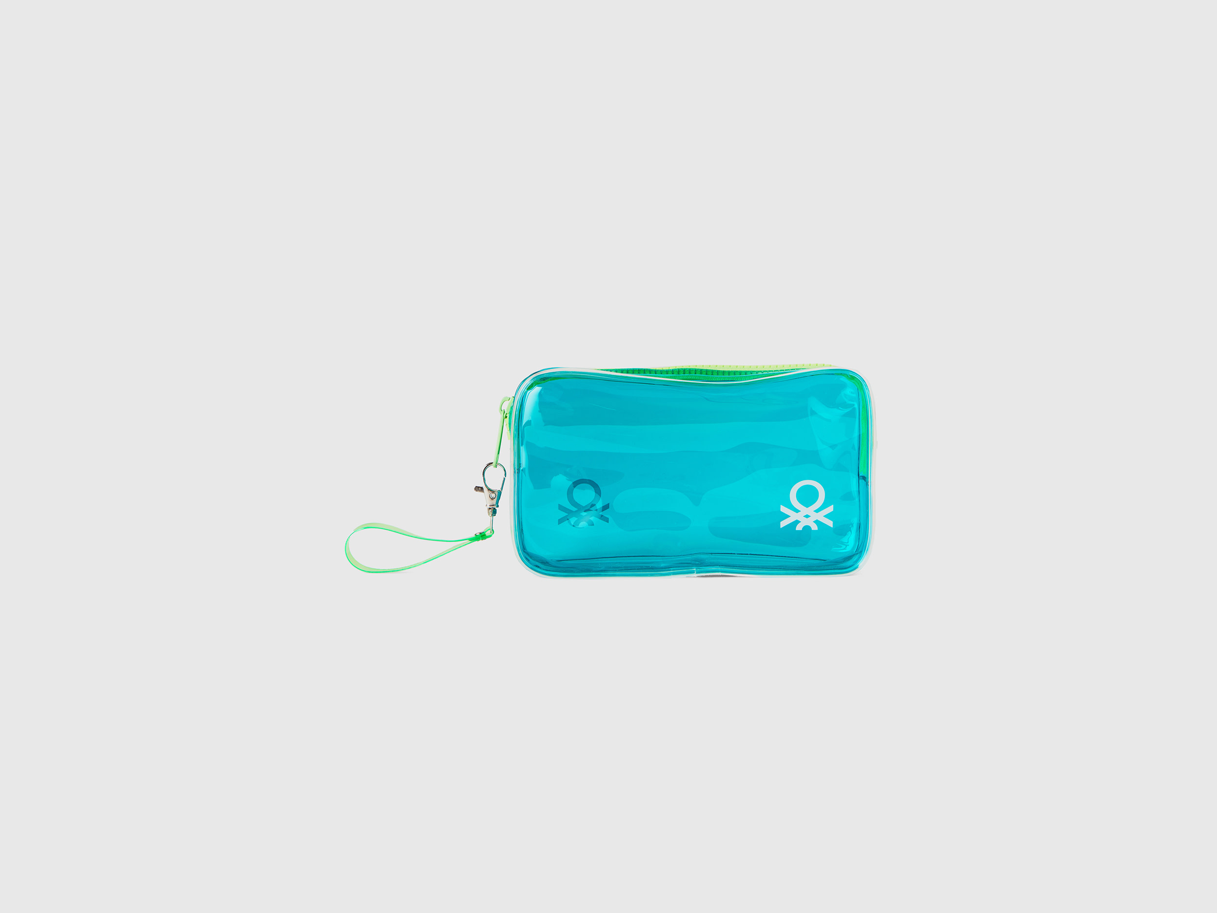 Benetton, Dark Aqua Green Mini Beauty Travel Case, Verde Acqua, Donna