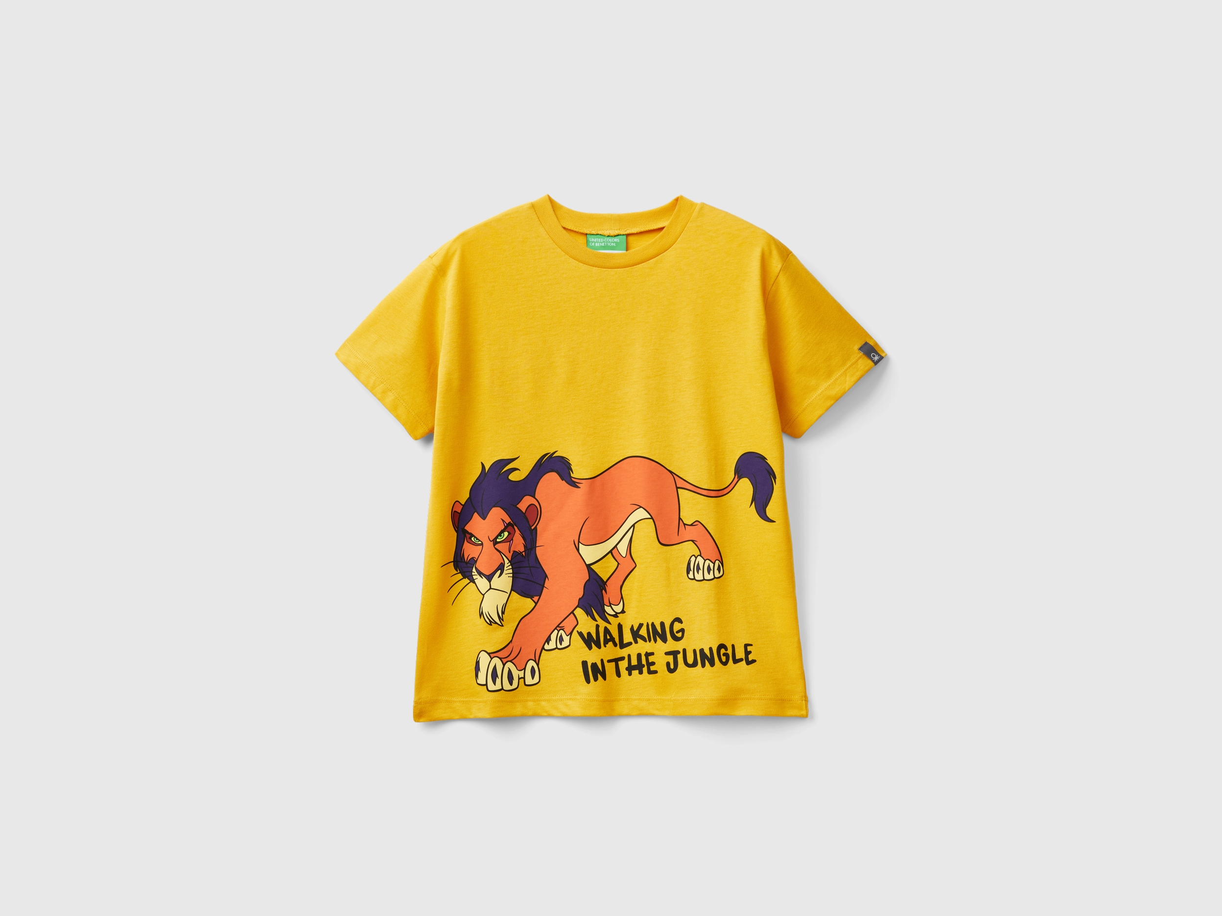 Benetton, Ockergelbes T-shirt ©disney Der König Der Löwen, size XL, Senfgelb, male