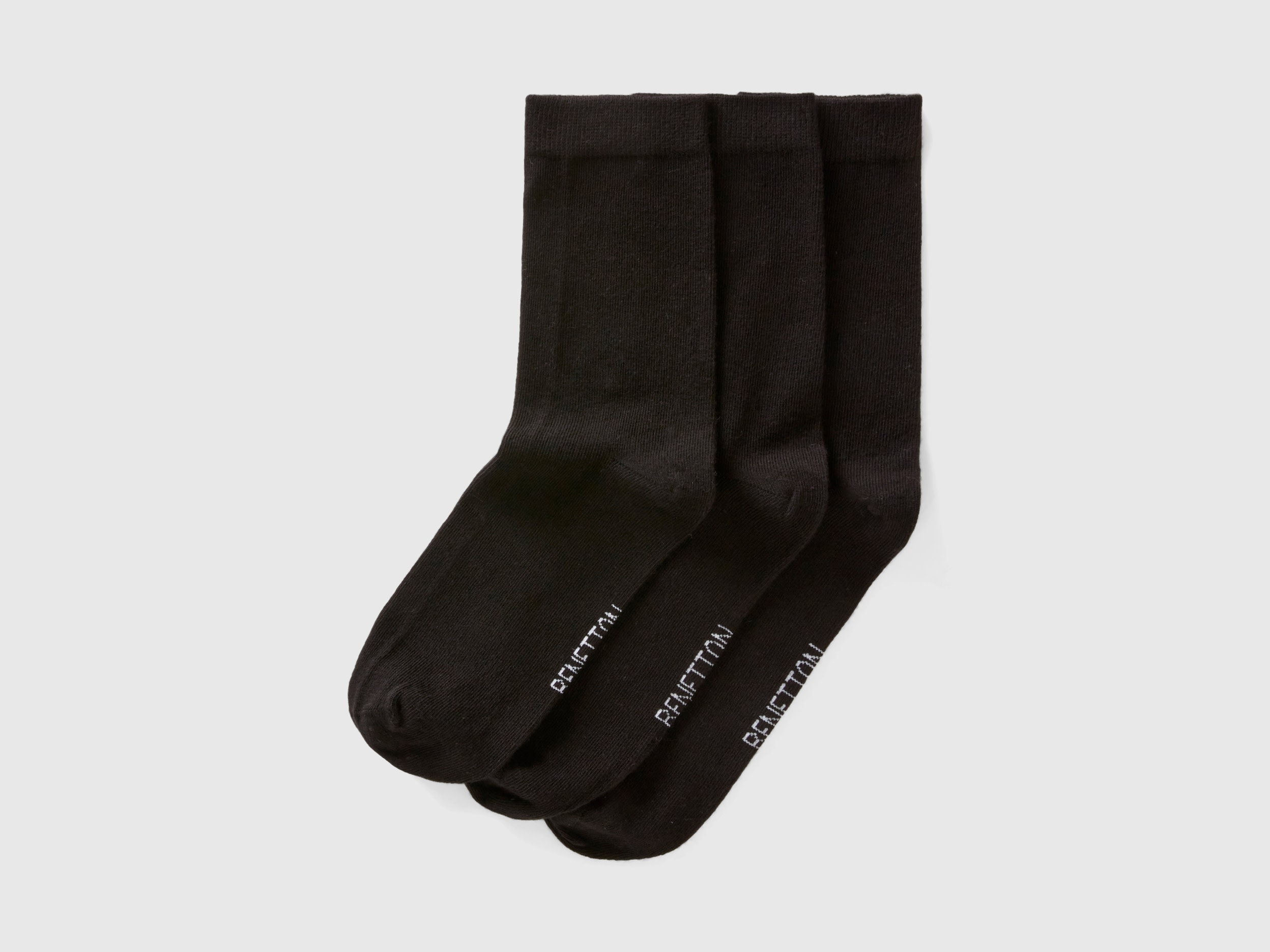 Image of Benetton, Short Sock Set, size 36-38, Black, Women