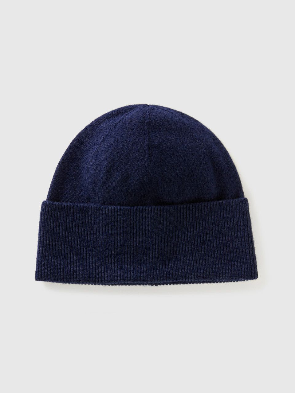 Benetton, Dark Blue Hat In Pure Merino Wool, Dark Blue, Women