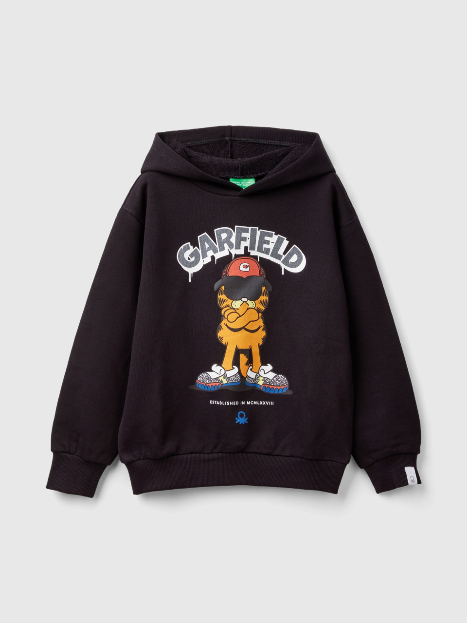 Benetton, Garfield Sweatshirt ©2024 By Paws, size S, Black