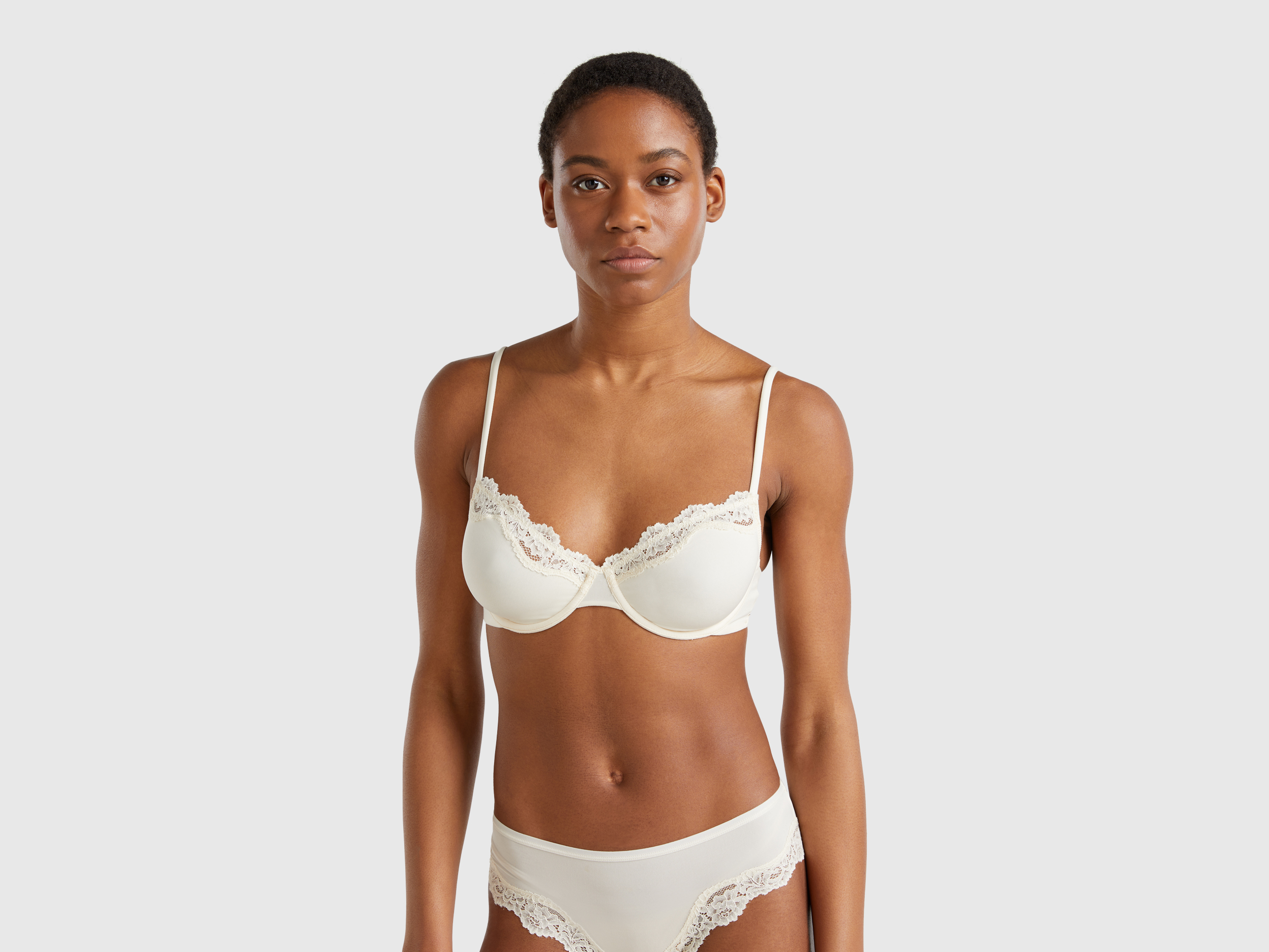 Benetton, Soutien-gorge Avec Armatures Et Dentelle, taille, Crème - United Colors of Benetton - Modalova