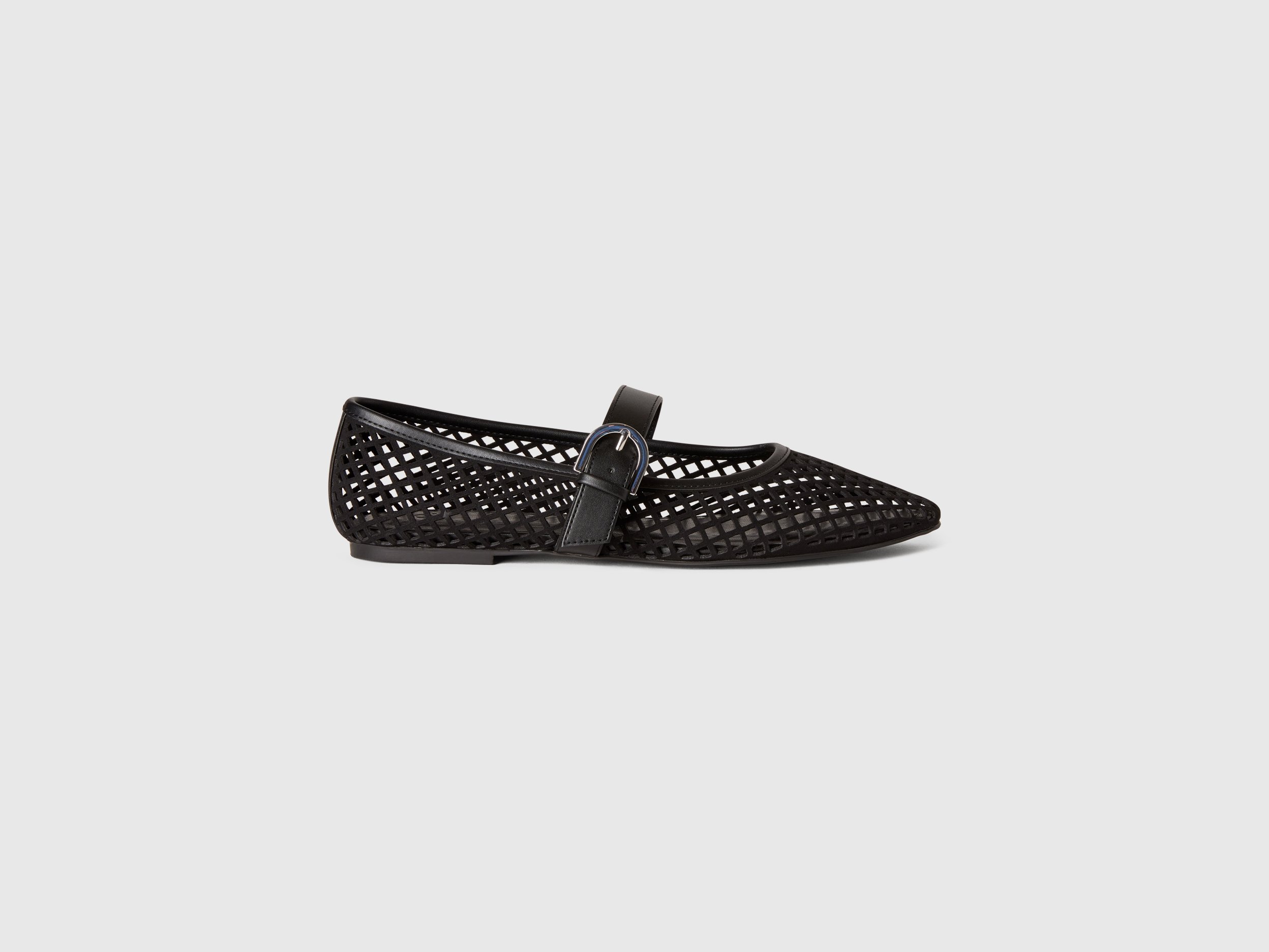 Benetton, Mesh Flats, size 4, Black, Women