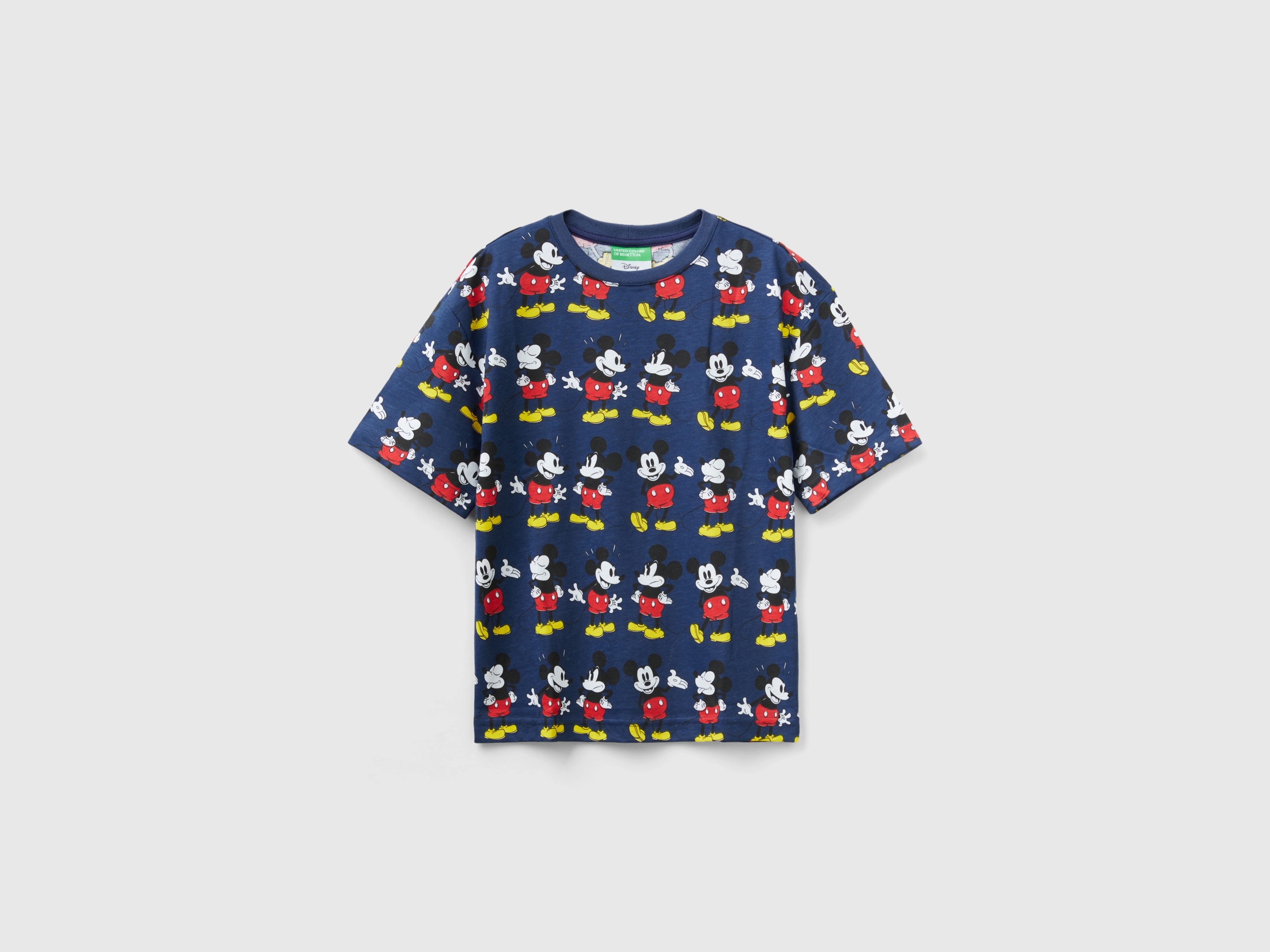 Benetton, Dark Blue T-shirt With Mickey Mouse Print, size 2XL, Blue, Kids