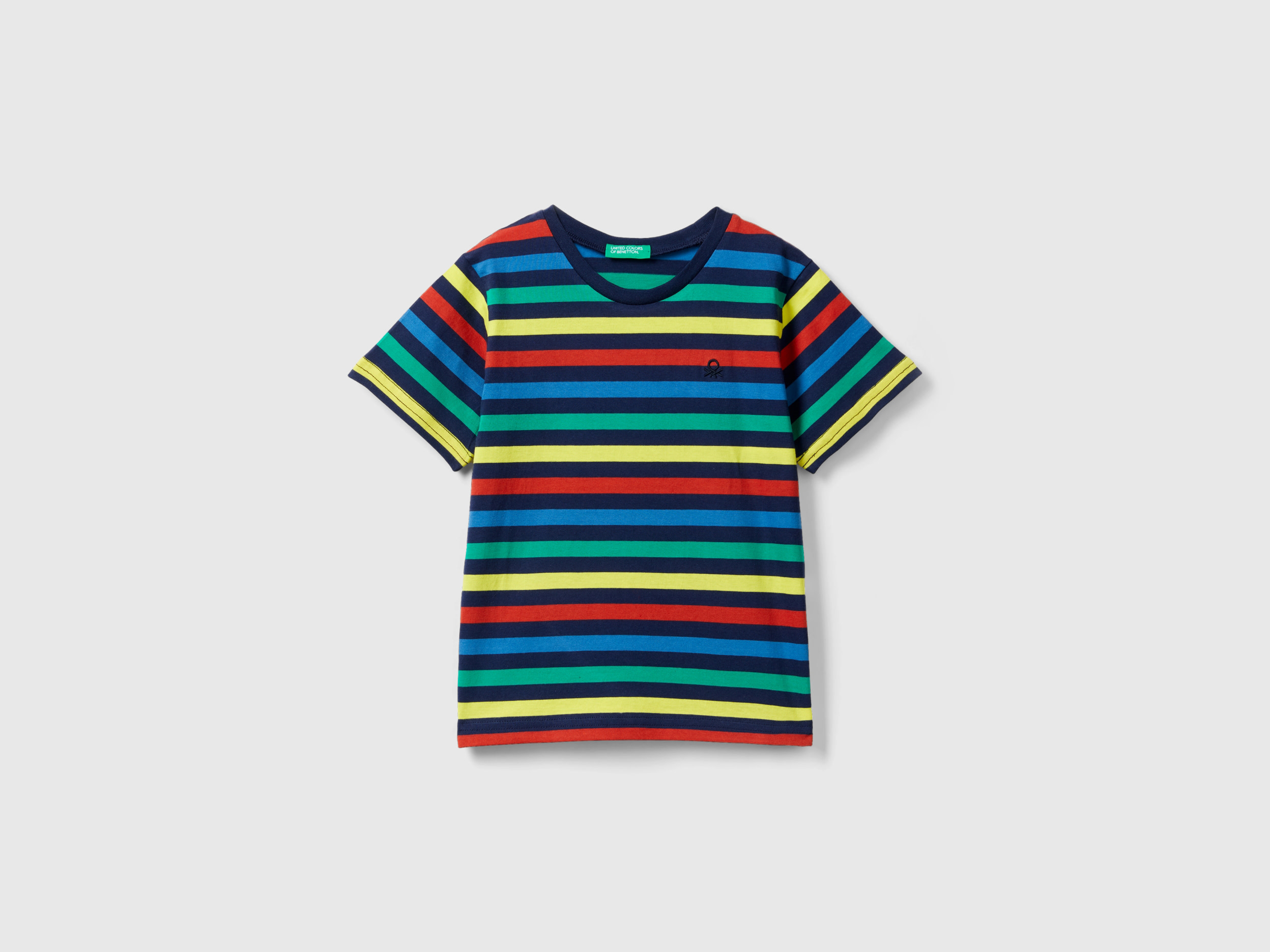 Benetton, Striped 100% Cotton T-shirt, size 12-18, Multi-color, Kids