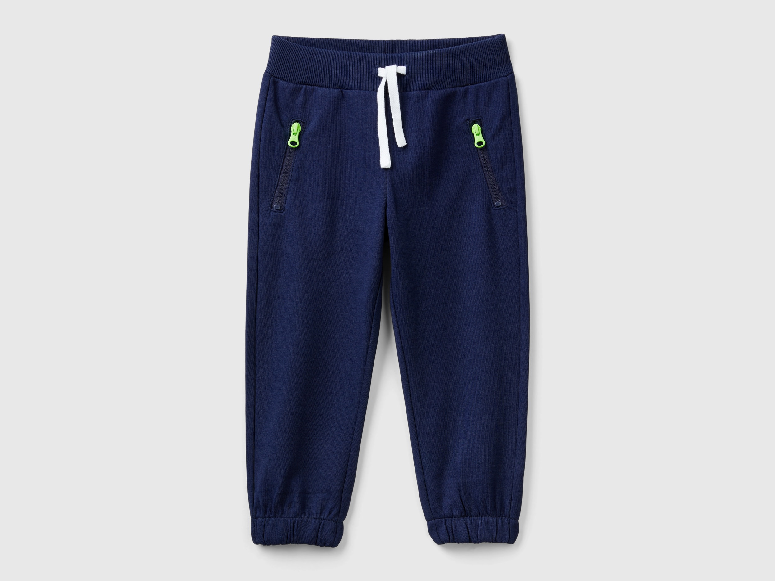 Benetton, Pantaloni Con Stampa E Coulisse, Blu Scuro, Bambini
