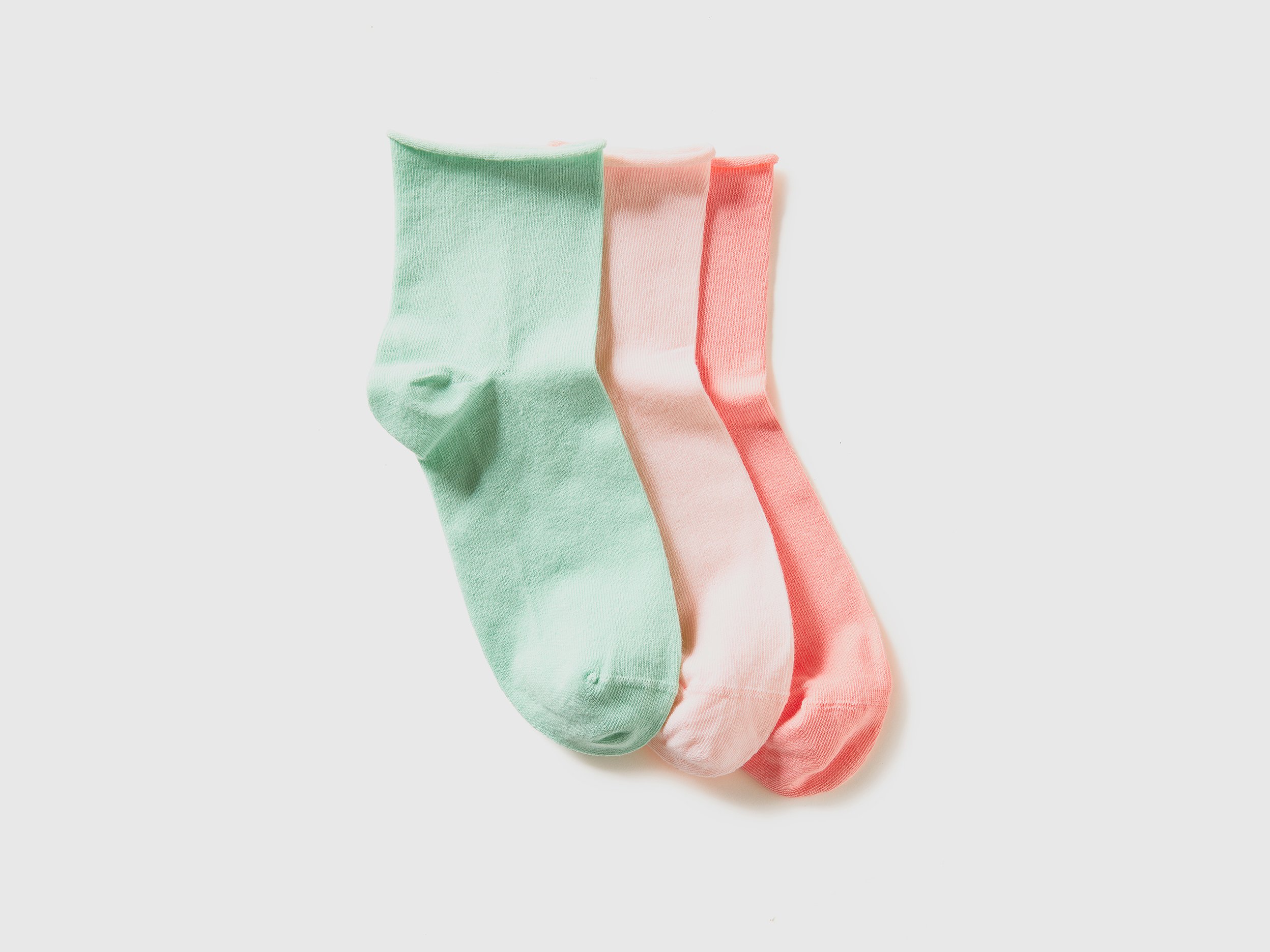 Benetton, 3er-pack Kurze Socken, size OS, Bunt, female