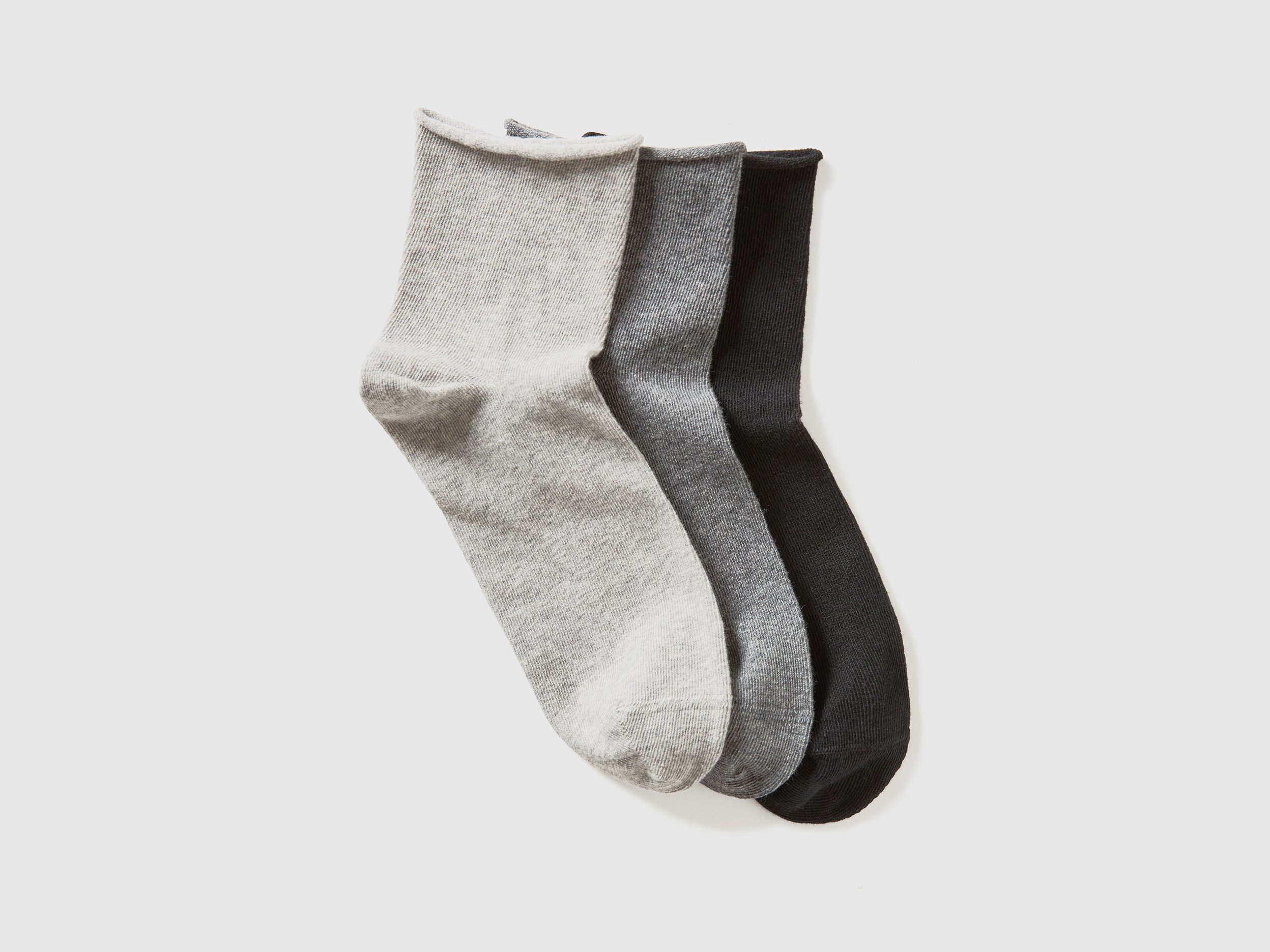 Benetton, 3er-pack Kurze Socken, size OS, Bunt, female