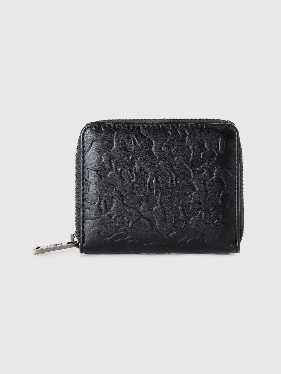 Benetton, Small Wallet With Horse Print, Black, Women