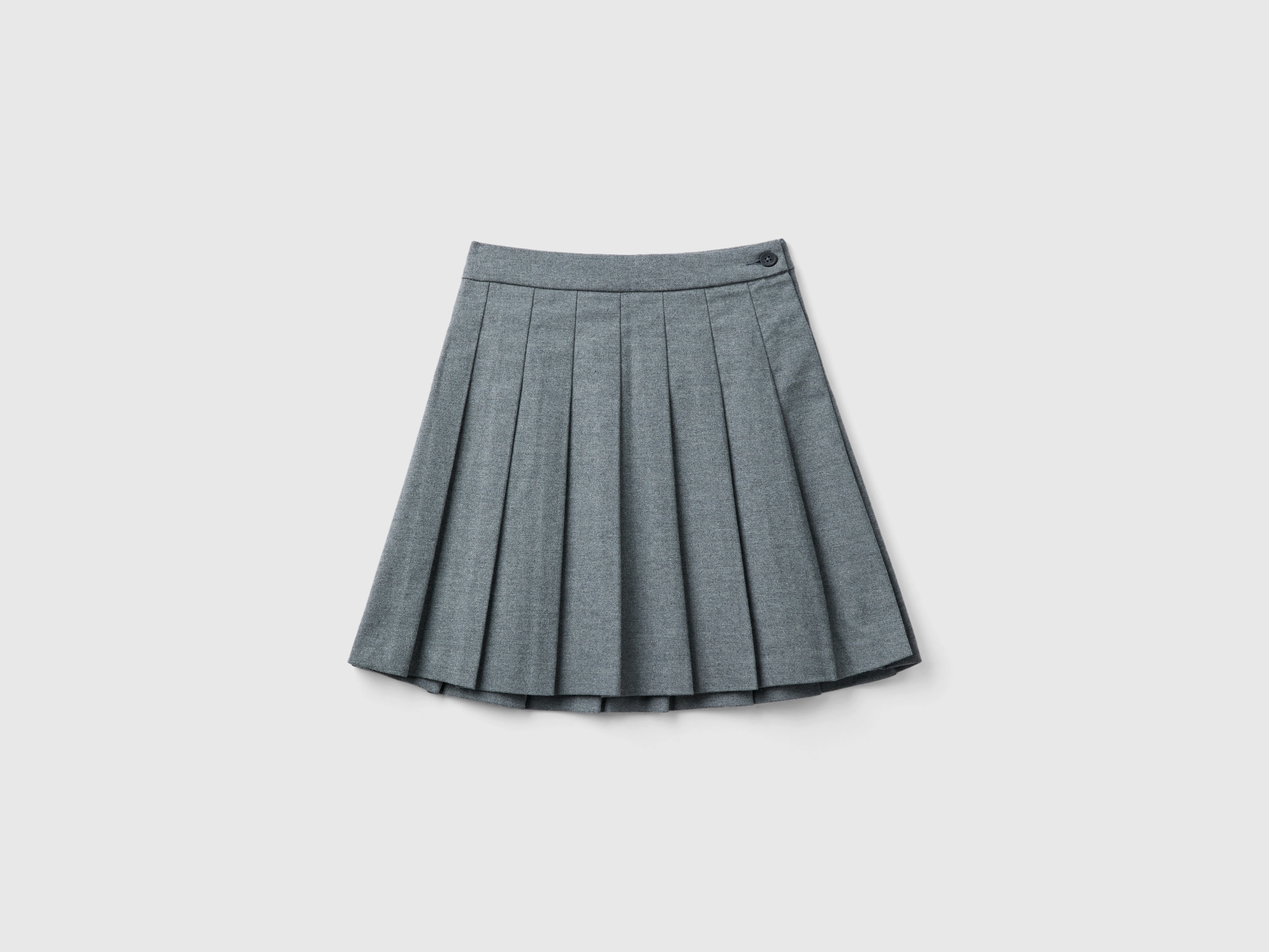 Benetton, Pleated Skirt In Flannel, size 3XL, Gray, Kids