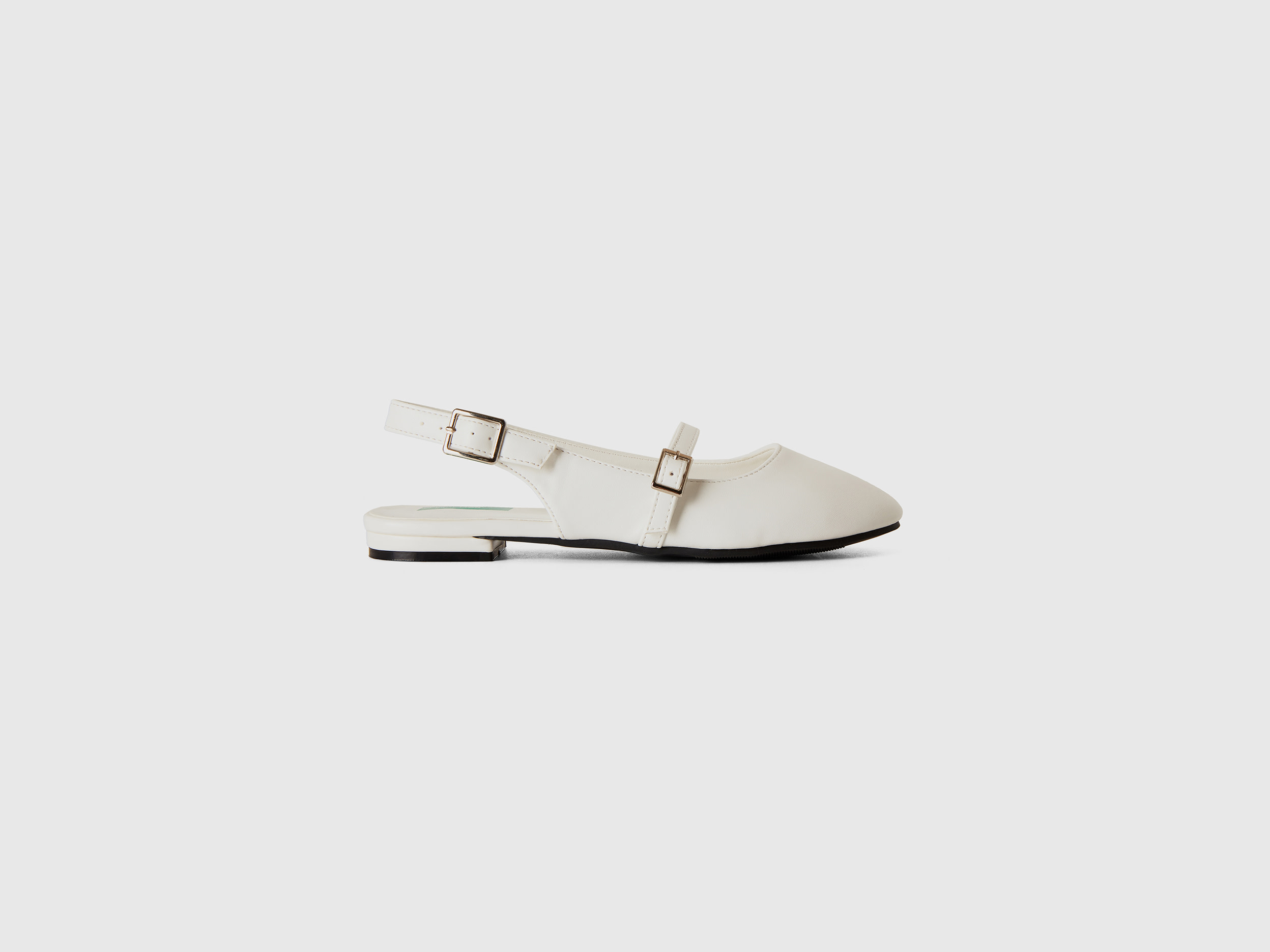 Benetton, Ballerine Con Cinturino, Bianco, Bambini