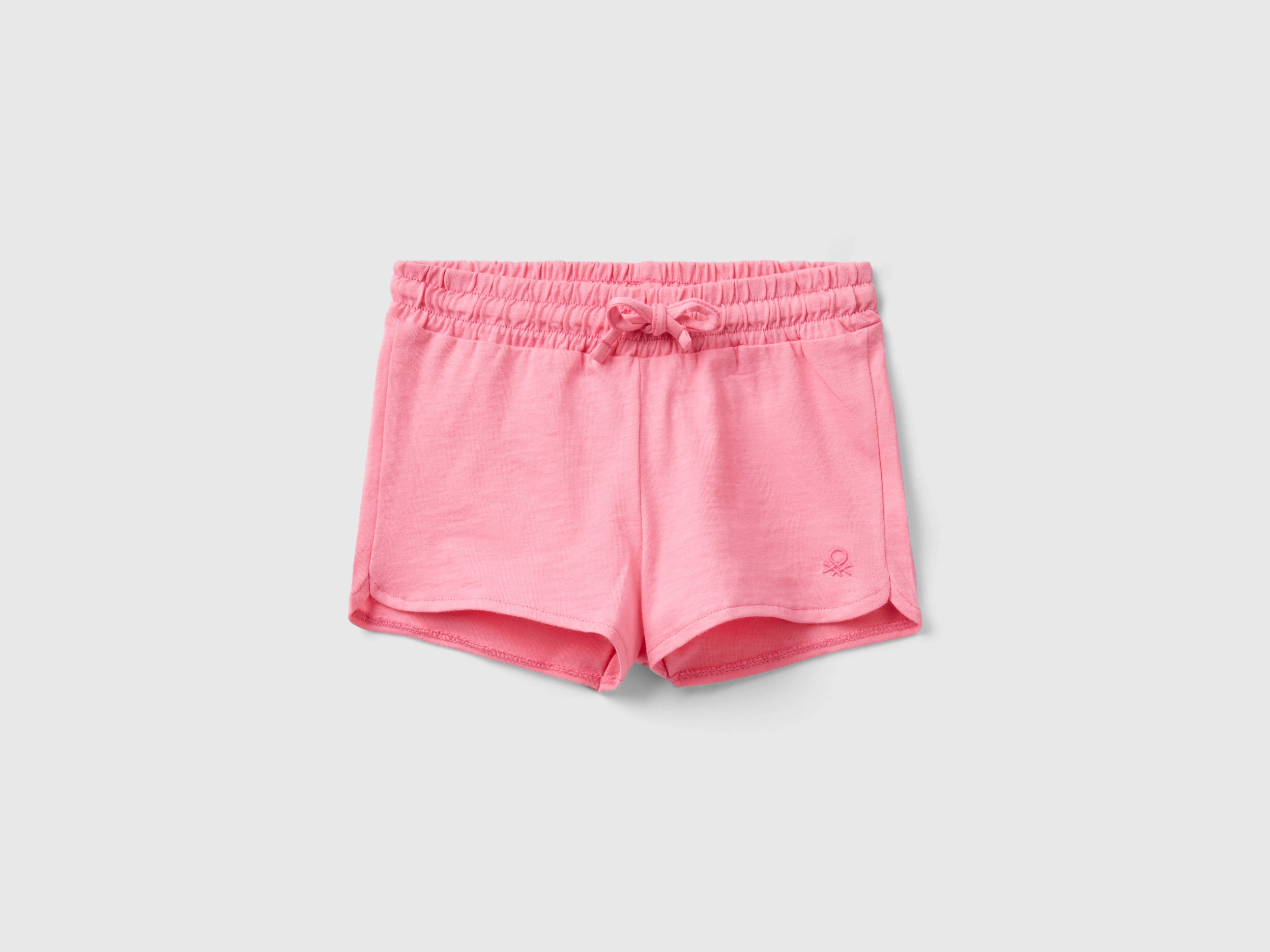 Image of Benetton, Shorts With Drawstring In Organic Cotton, size 104, Pink, Kids