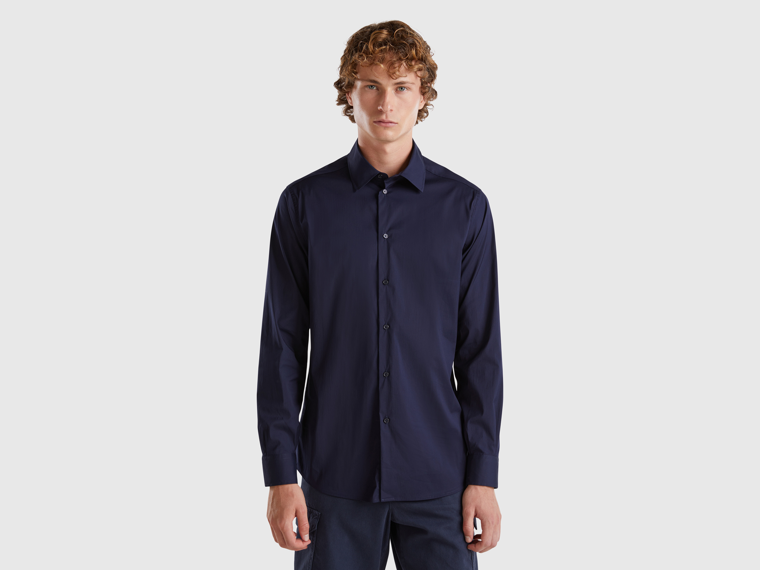 Benetton, Chemise Coupe Slim, taille XXL, Bleu Foncé - United Colors of Benetton - Modalova
