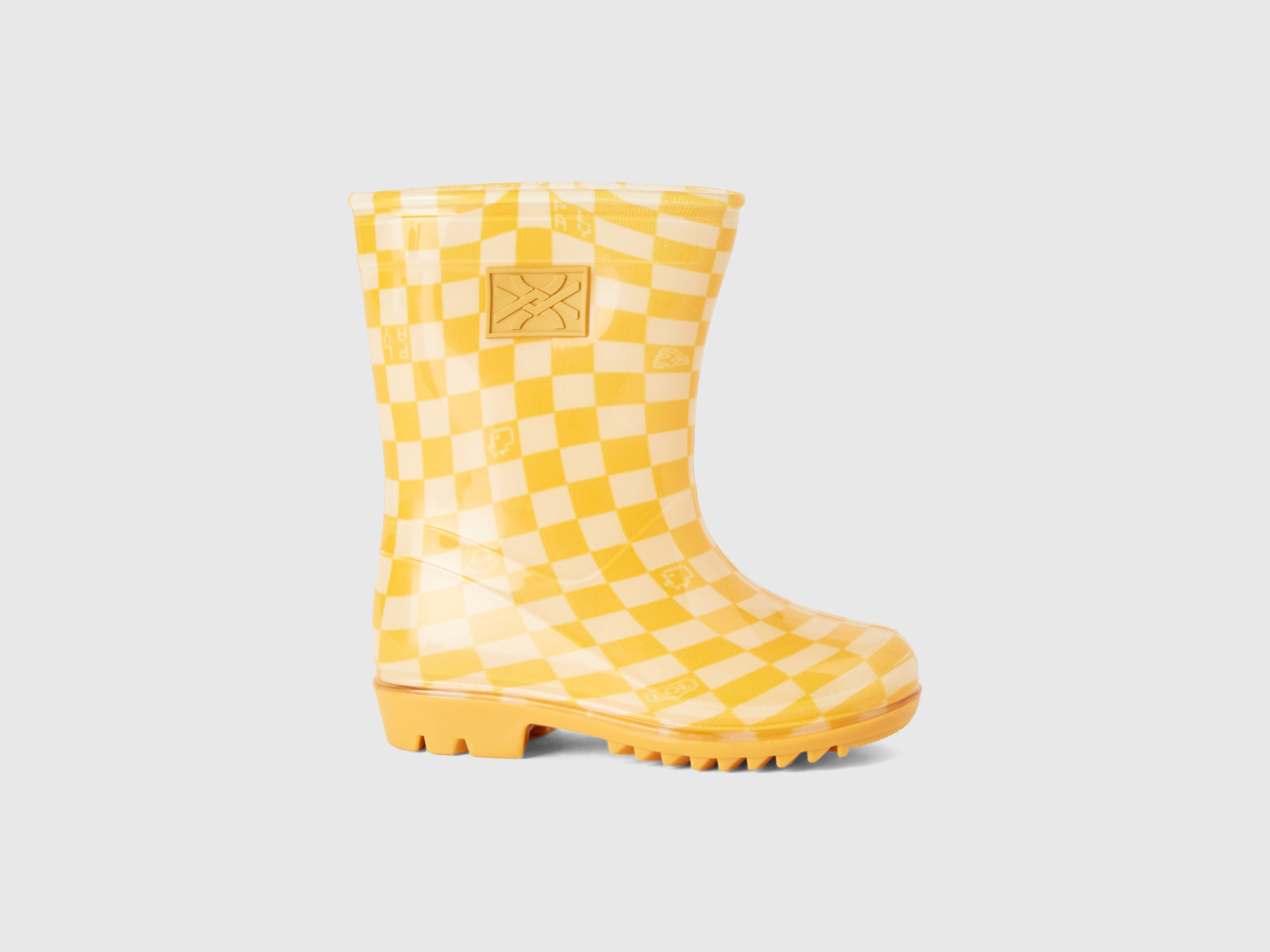 Benetton, Rubber Rain Boots, size 4C, Yellow, Kids