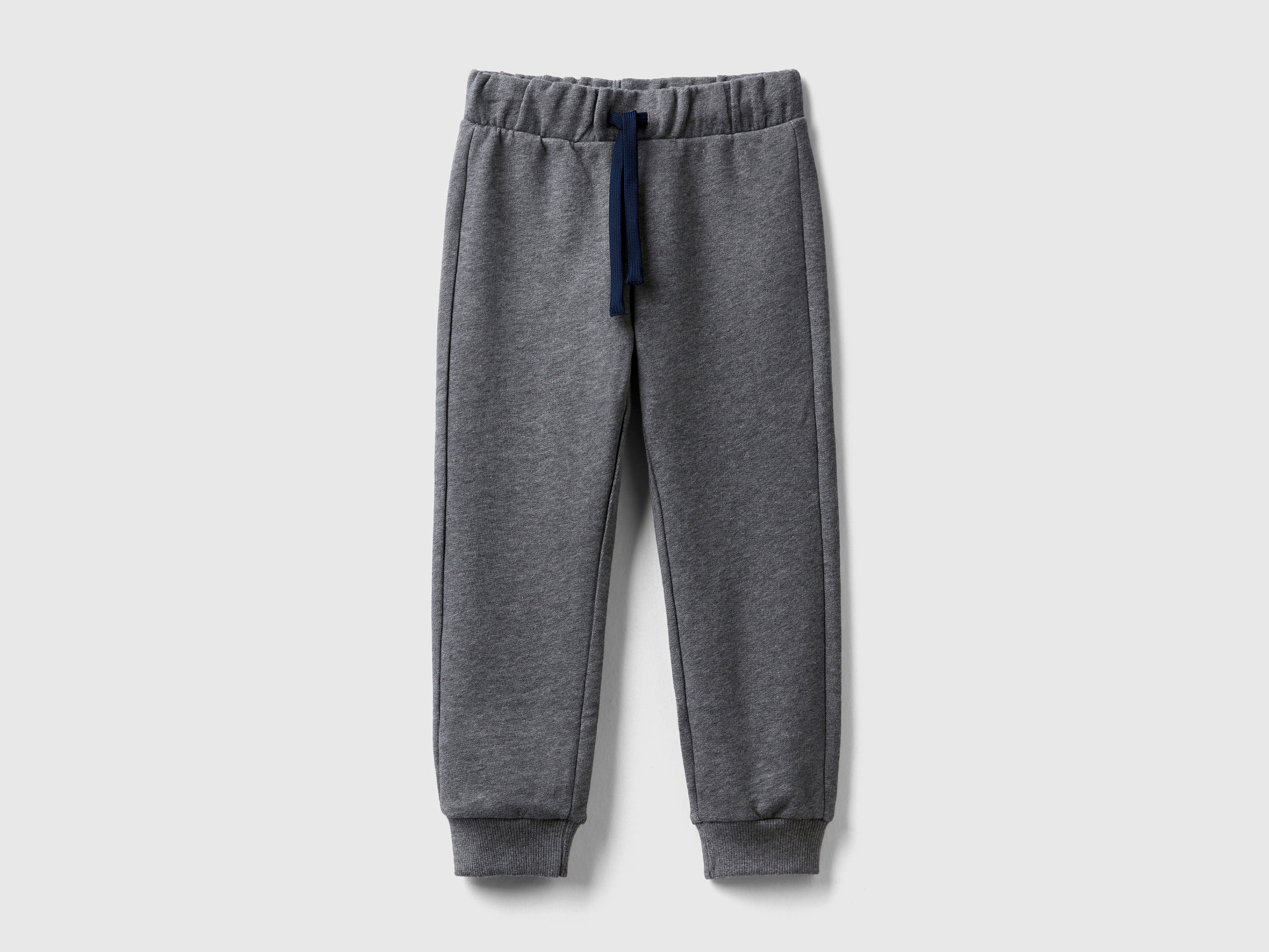 Benetton, Pantaloni In Felpa Con Taschino, Grigio Scuro, Bambini