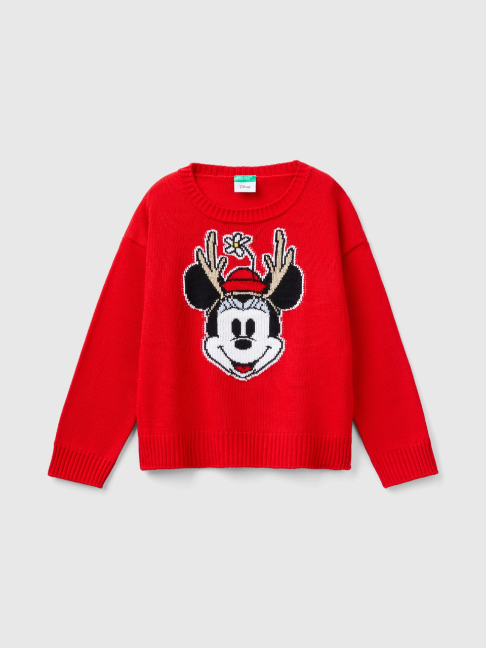 Benetton, Weihnachtliches Mickey Mouse-shirt, Rot, female