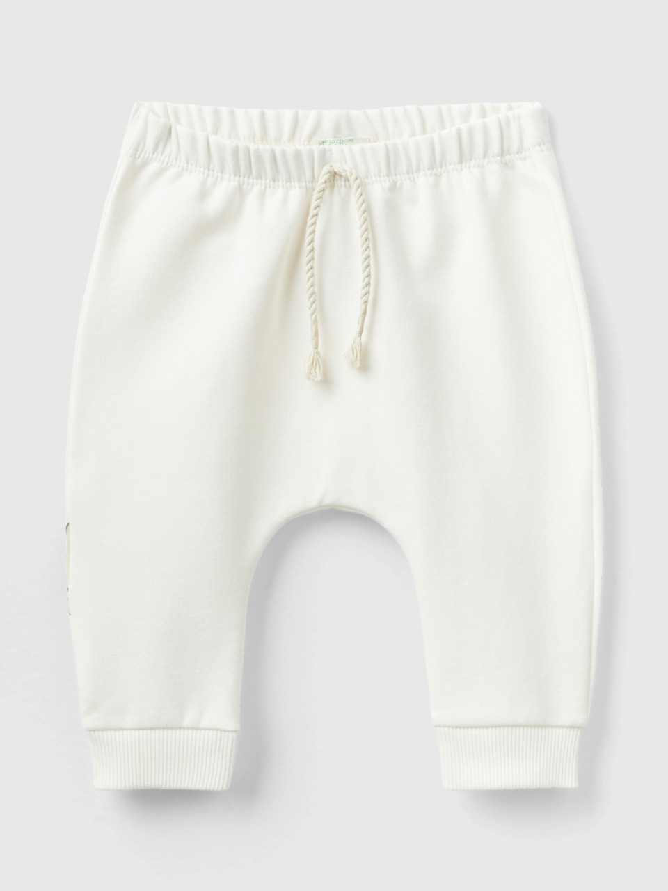 Benetton, Warm Sweat Trousers With Pocket, Creamy White, Kids