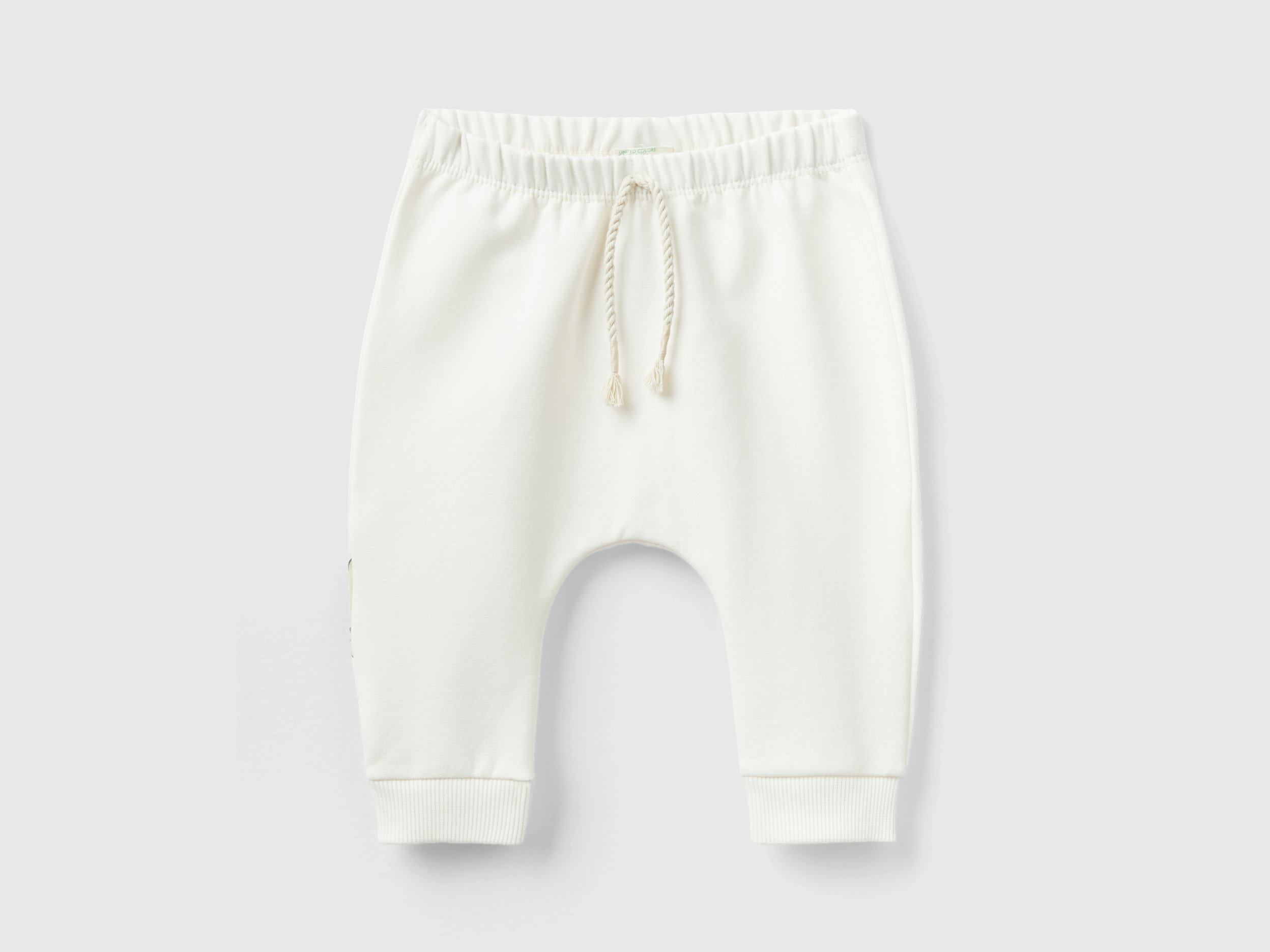 Benetton, Warm Sweat Trousers With Pocket, size 12-18, Creamy White, Kids