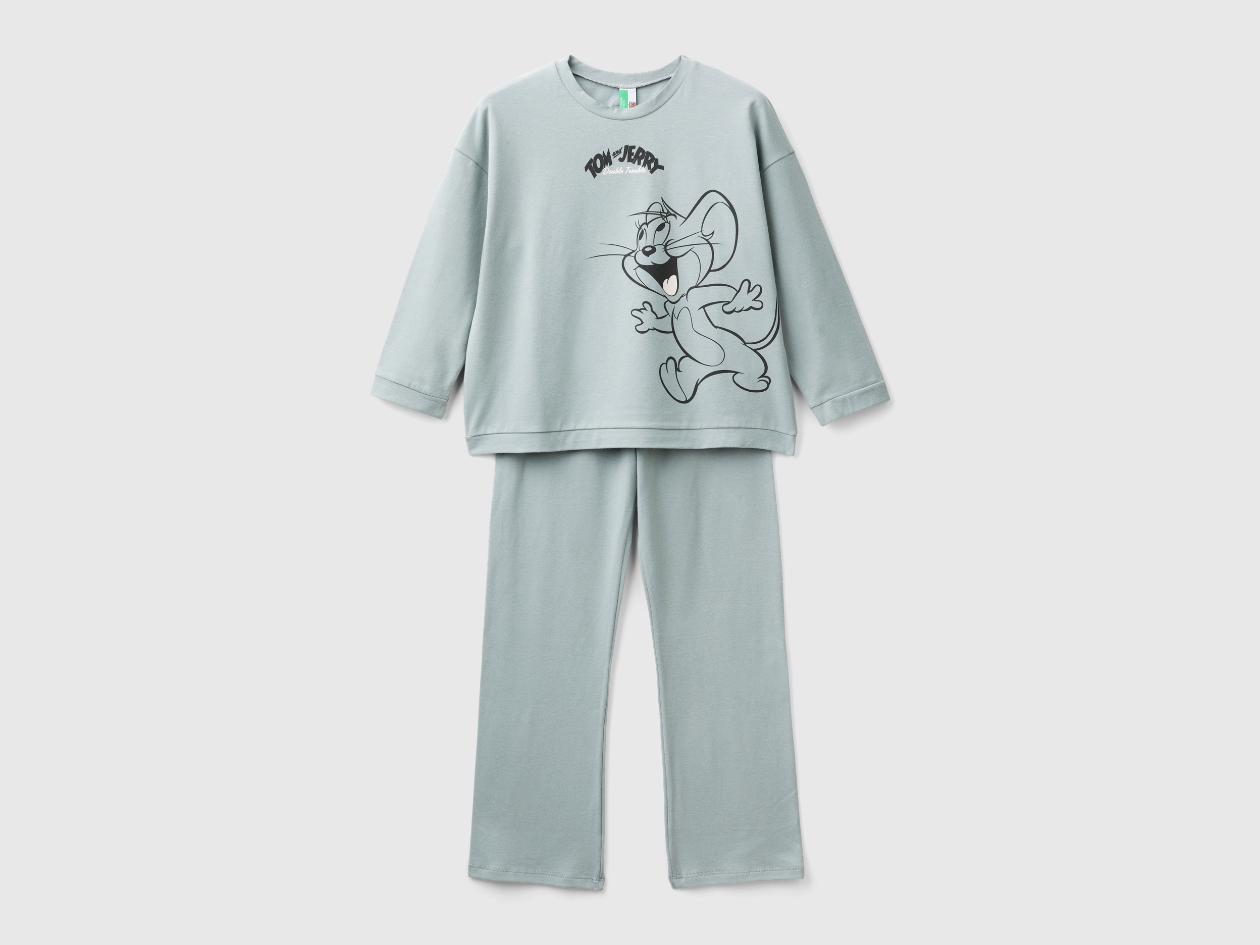 Benetton, Pyjama Tom & Jerry, size XS, Grau, female