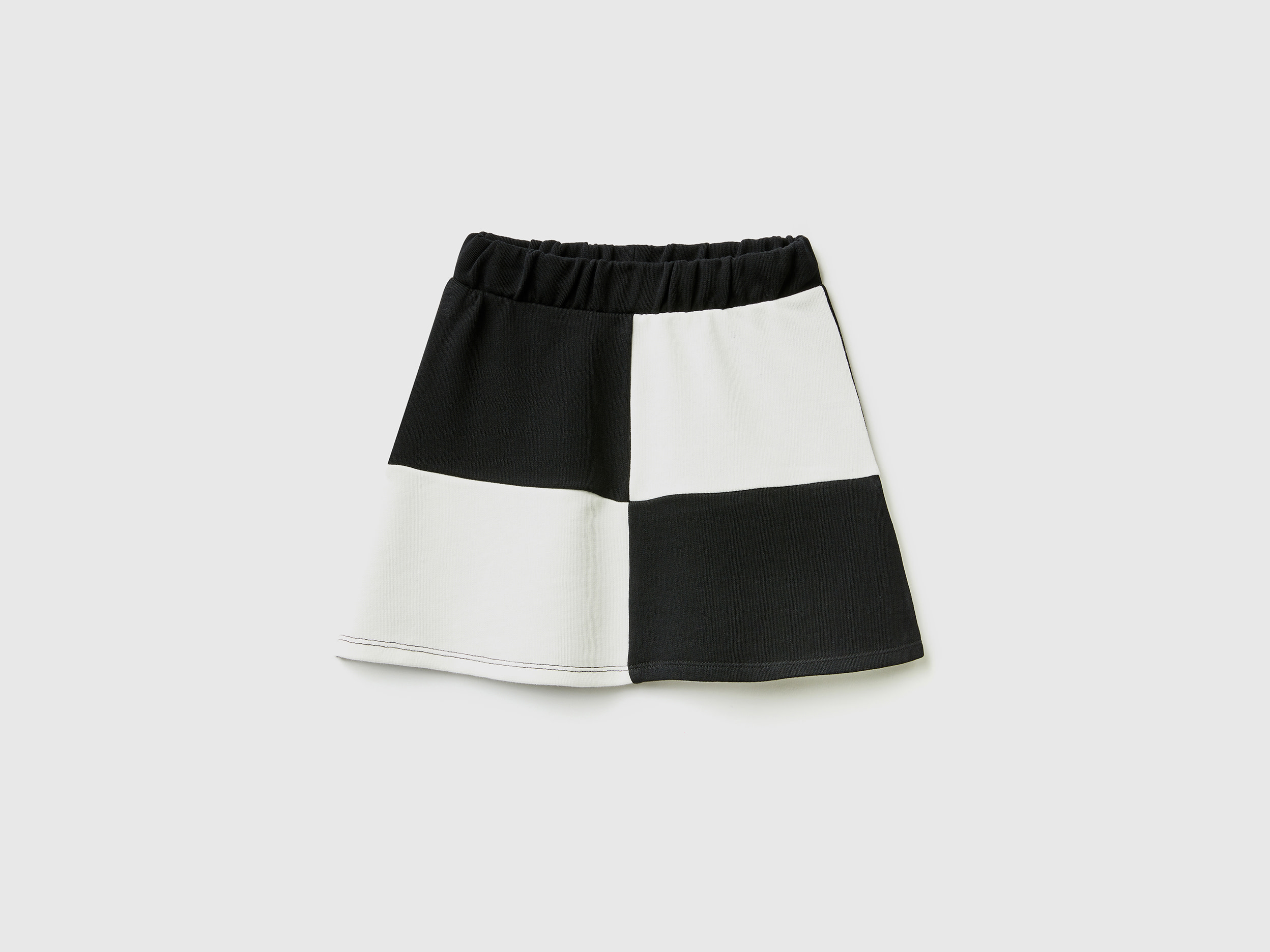 Benetton, Mini Skirt With Maxi Check, size S, Black, Kids