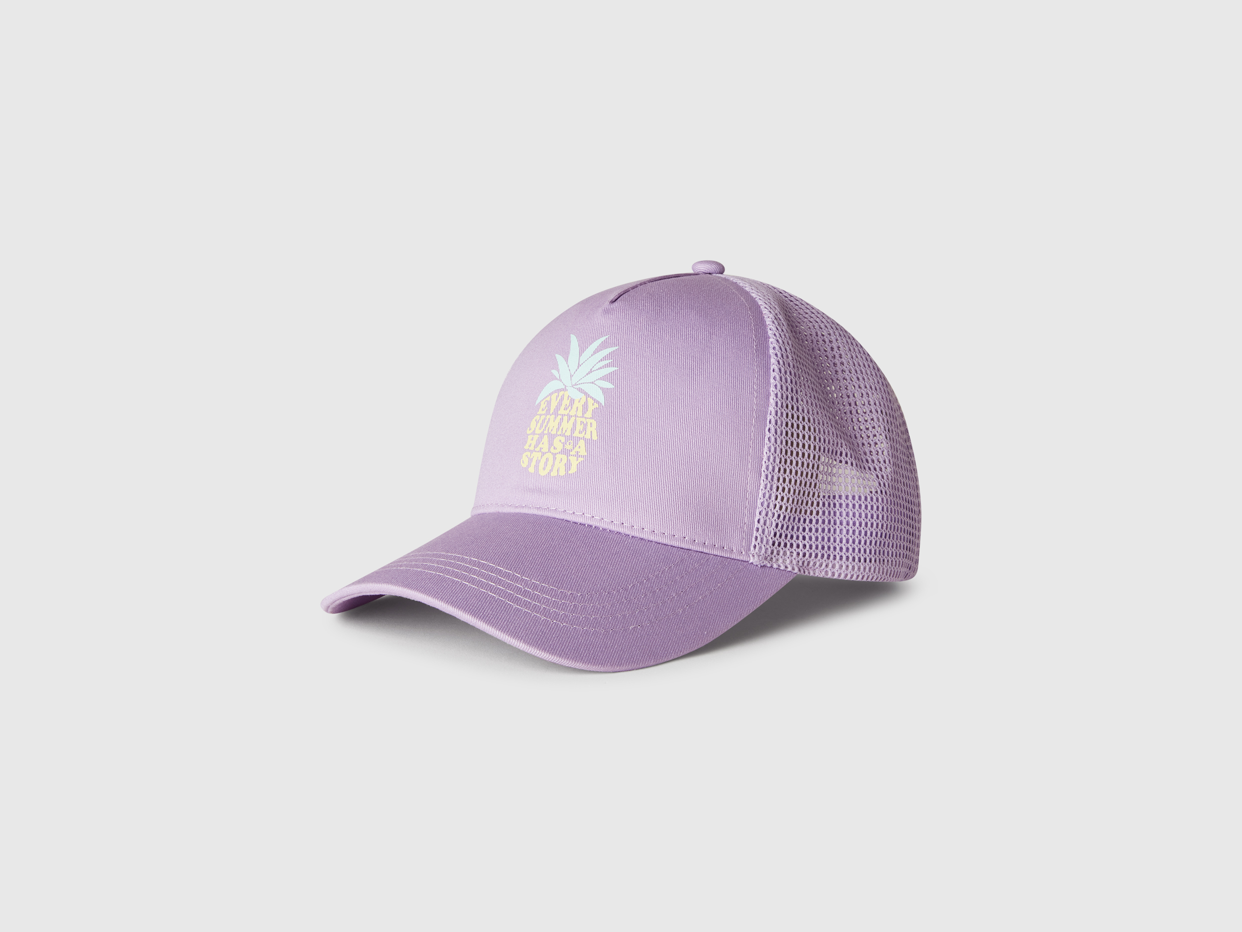 Benetton, Baseball Hat In Cotton And Mesh, size S, Lilac, Kids