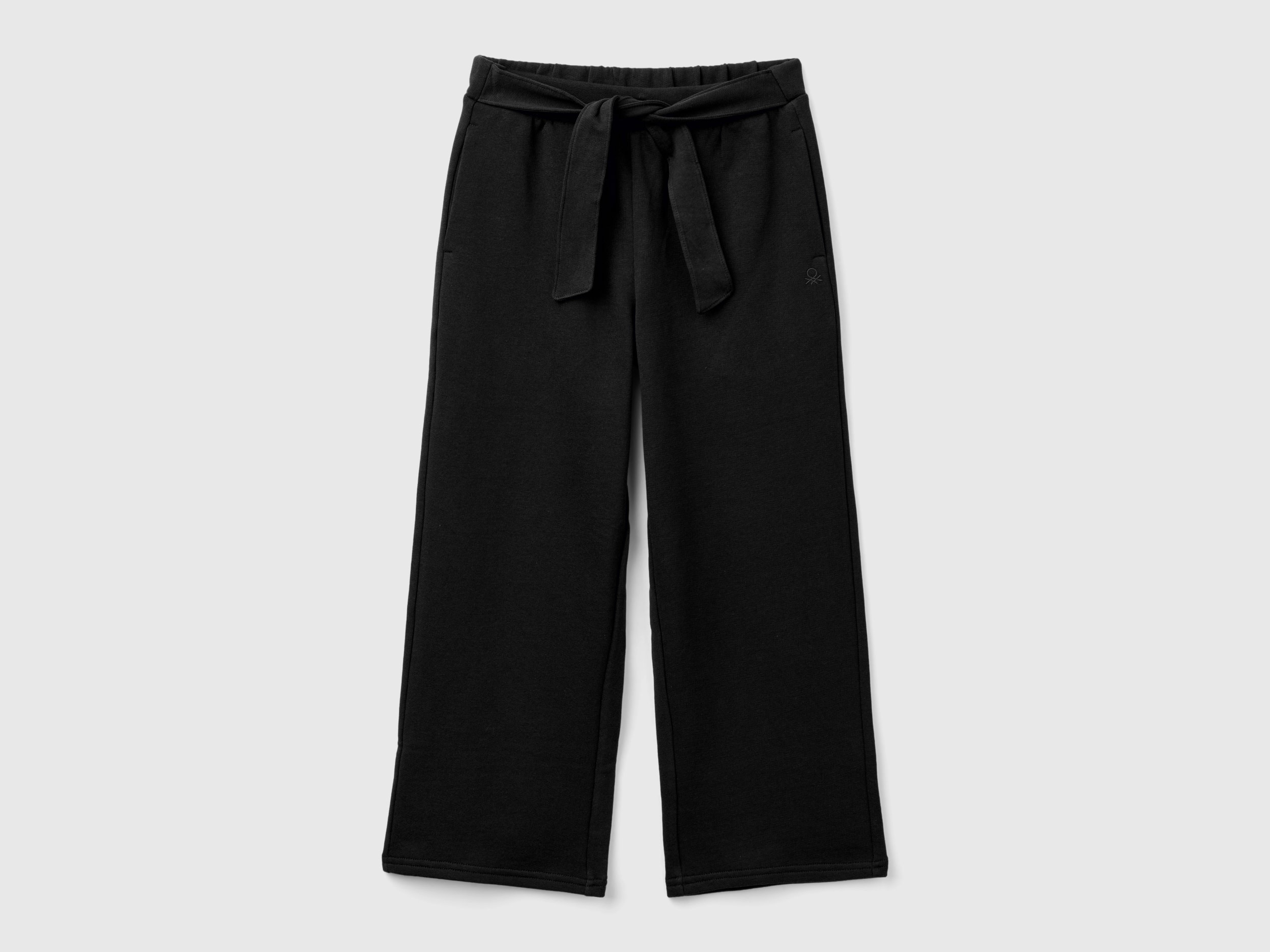 Benetton, Pantaloni In Felpa Con Fusciacca, Nero, Bambini