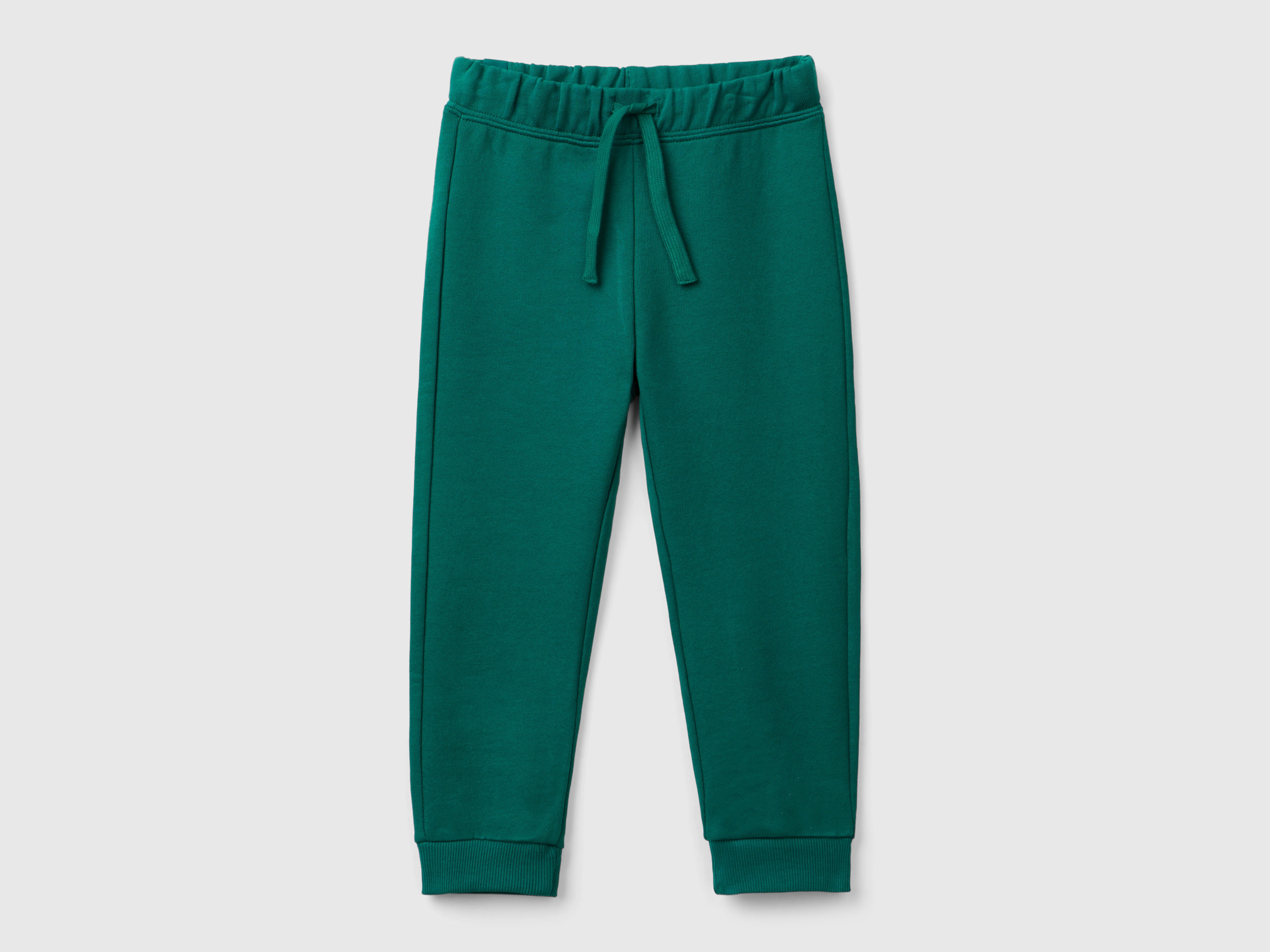 Benetton, Joggers In Felpa Regular Fit, Verde Scuro, Bambini
